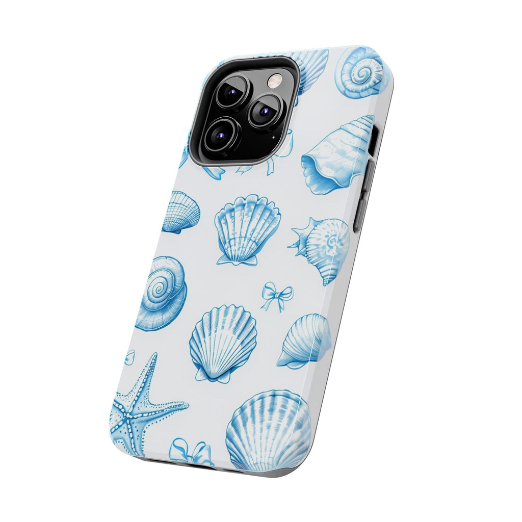 Seashell Blue Tough Phone Case – Coastal Shell Pattern Protective Cover
