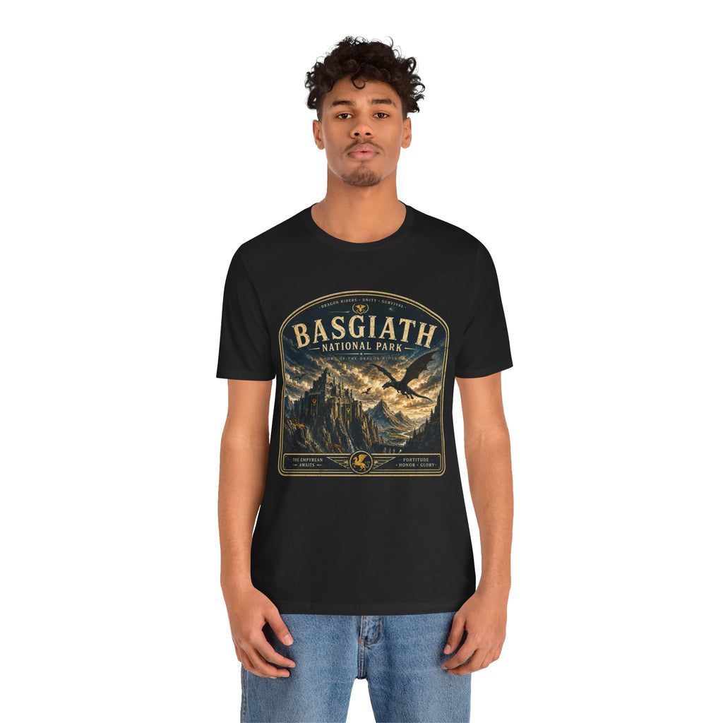 Basgiath National Park Graphic Tee – Vintage Mountain Adventure T-Shirt