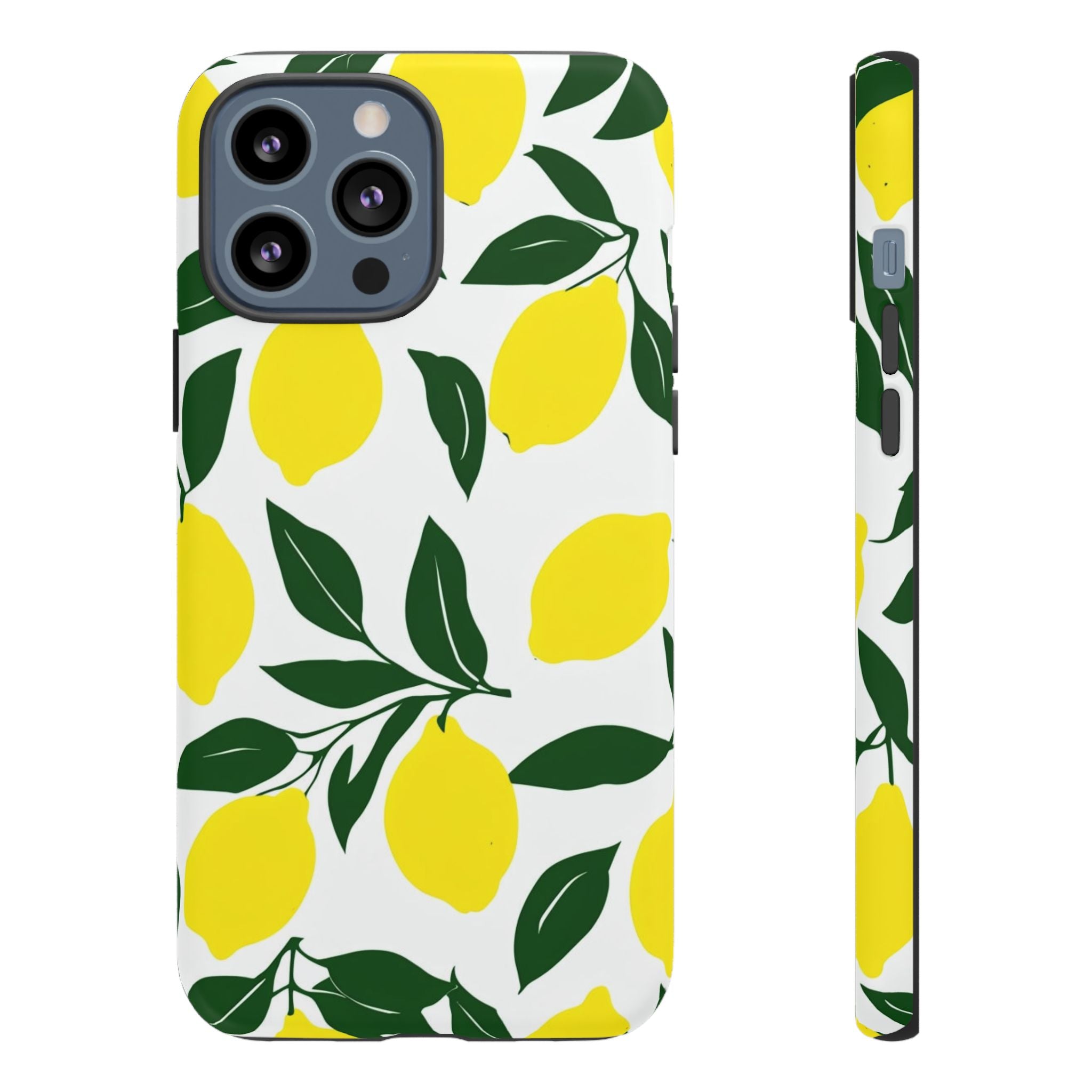 Lemon Pattern Tough Phone Case — Bright Citrus Protective Cover