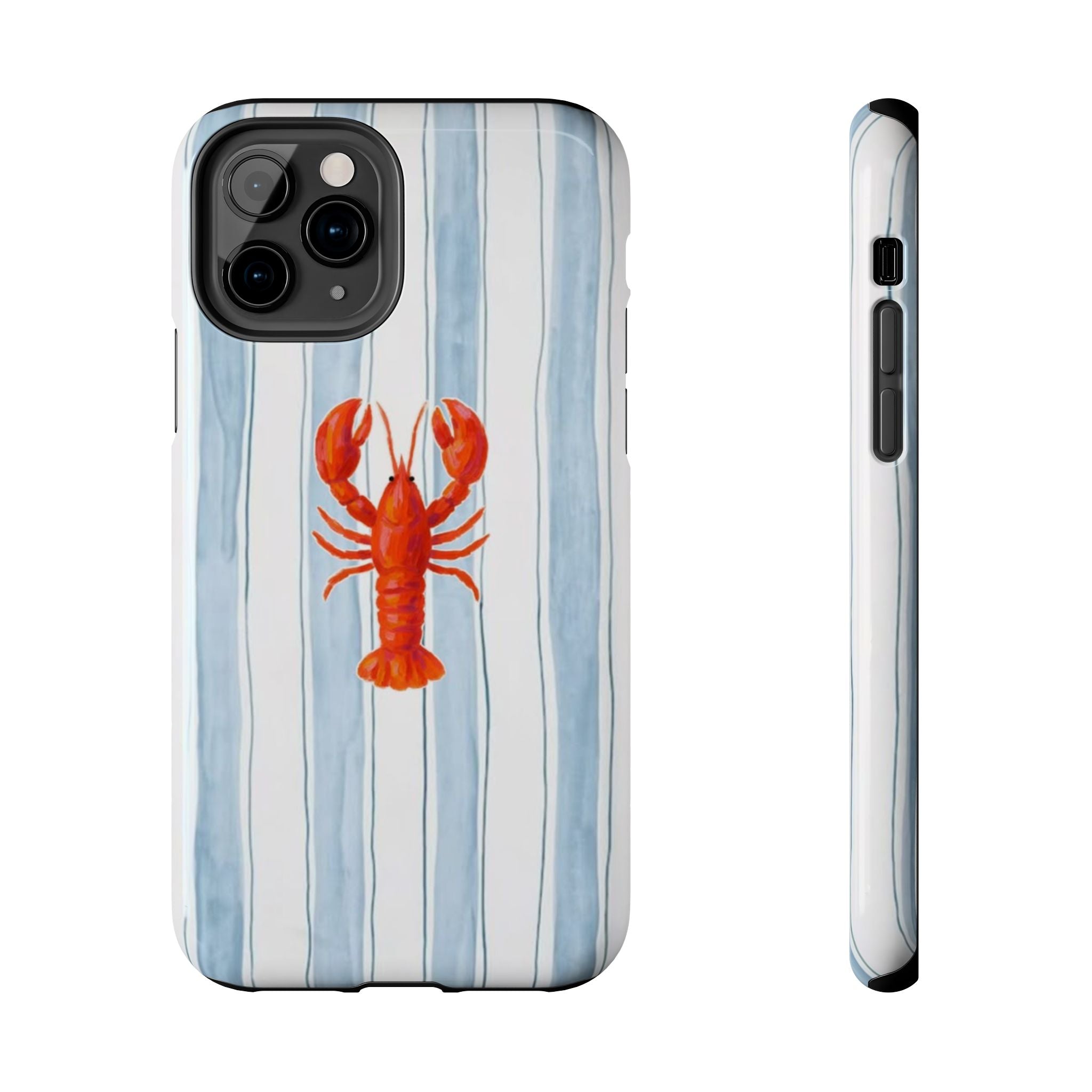 Lobster Stripe Tough Phone Case — Coastal Nautical Protective Cover