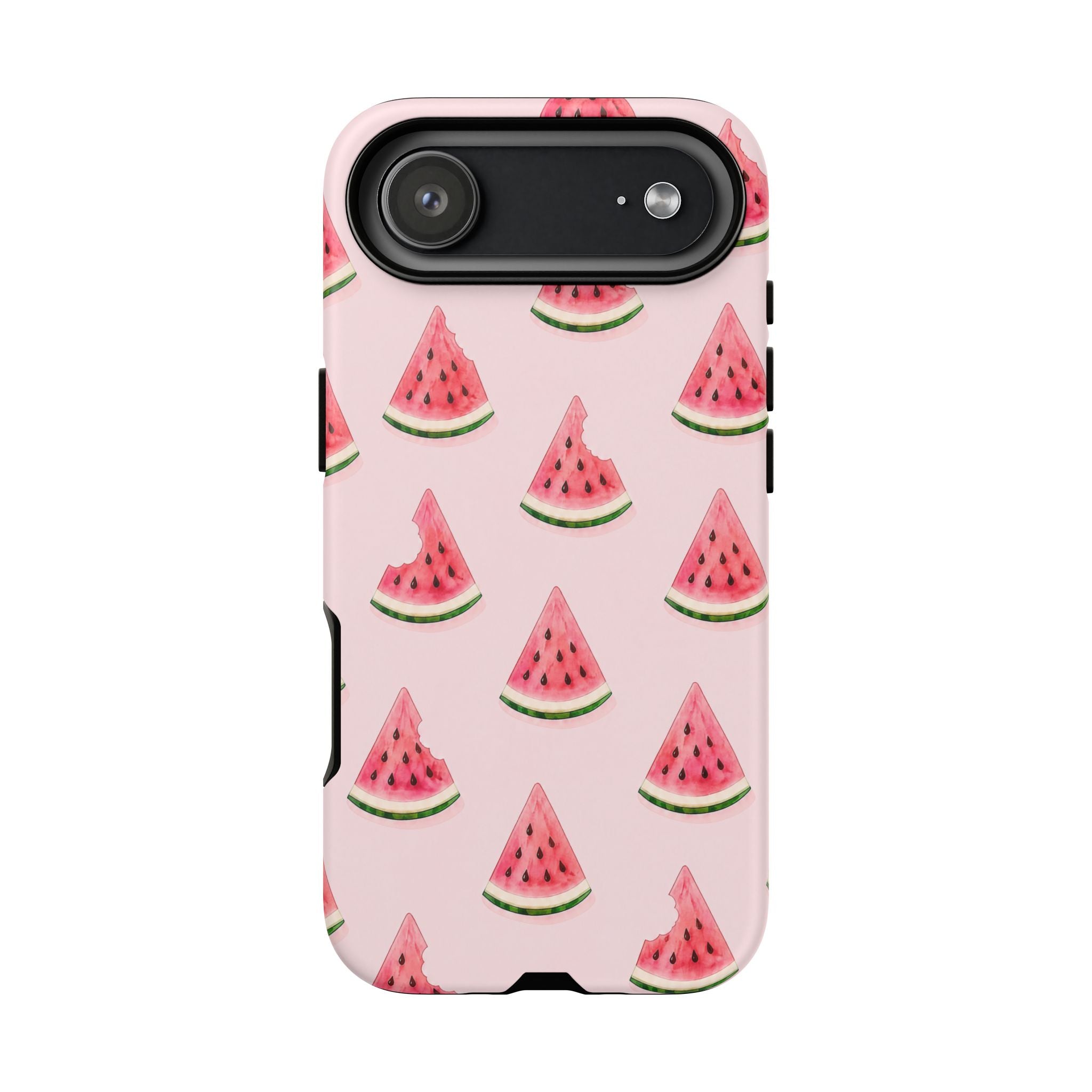 Watermelon Pattern Tough Phone Case — Pink Fruit Slice Protective Case