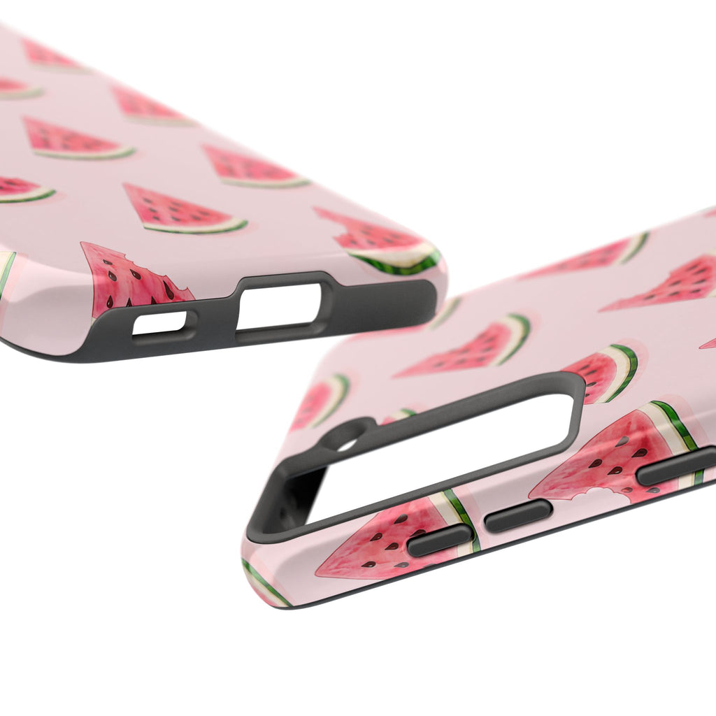 Watermelon Slice Tough Phone Case — Pink Fruit Pattern, Summer Phone Cover