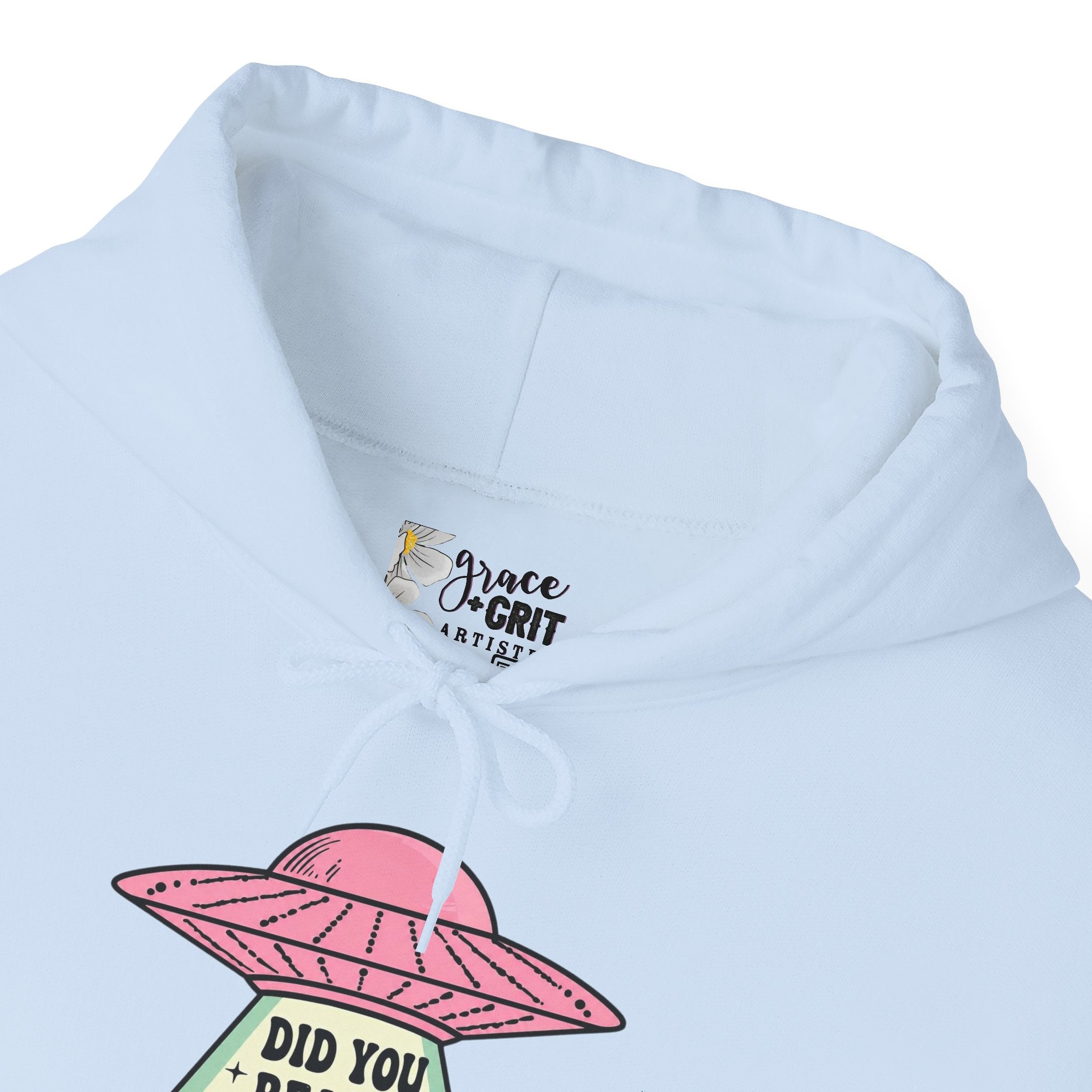 Alien UFO Hoodie — "Did You Really Beam Me Up?" Cute Retro Graphic Sweatshirt