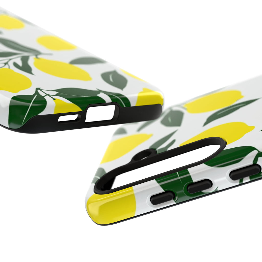 Lemon Pattern Tough Phone Case — Bright Citrus Protective Cover