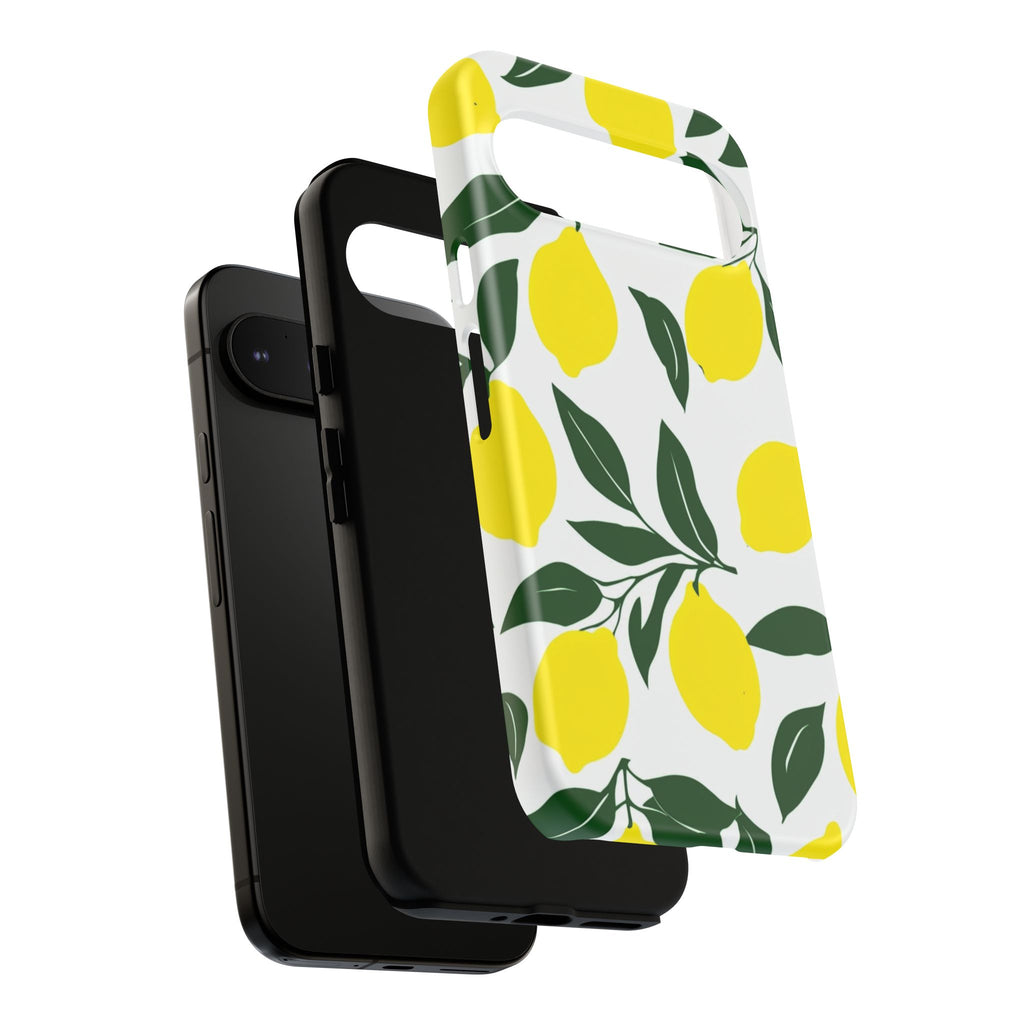 Lemon Pattern Tough Phone Case — Bright Citrus Protective Cover