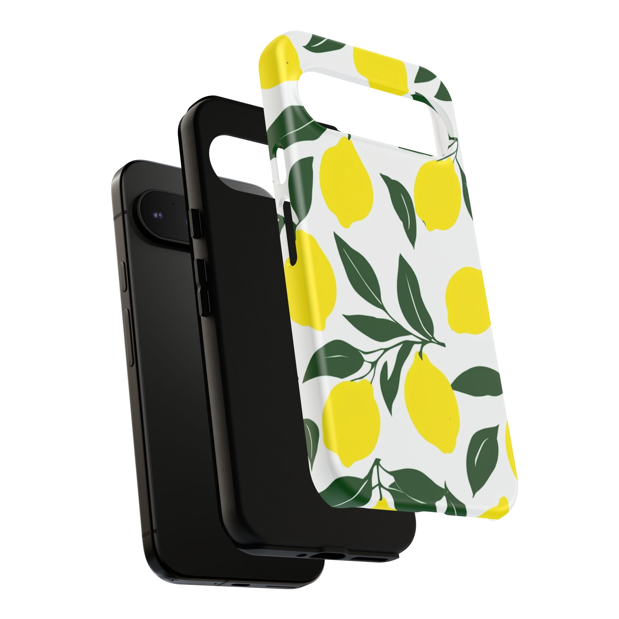 Lemon Pattern Tough Phone Case — Bright Citrus Protective Cover