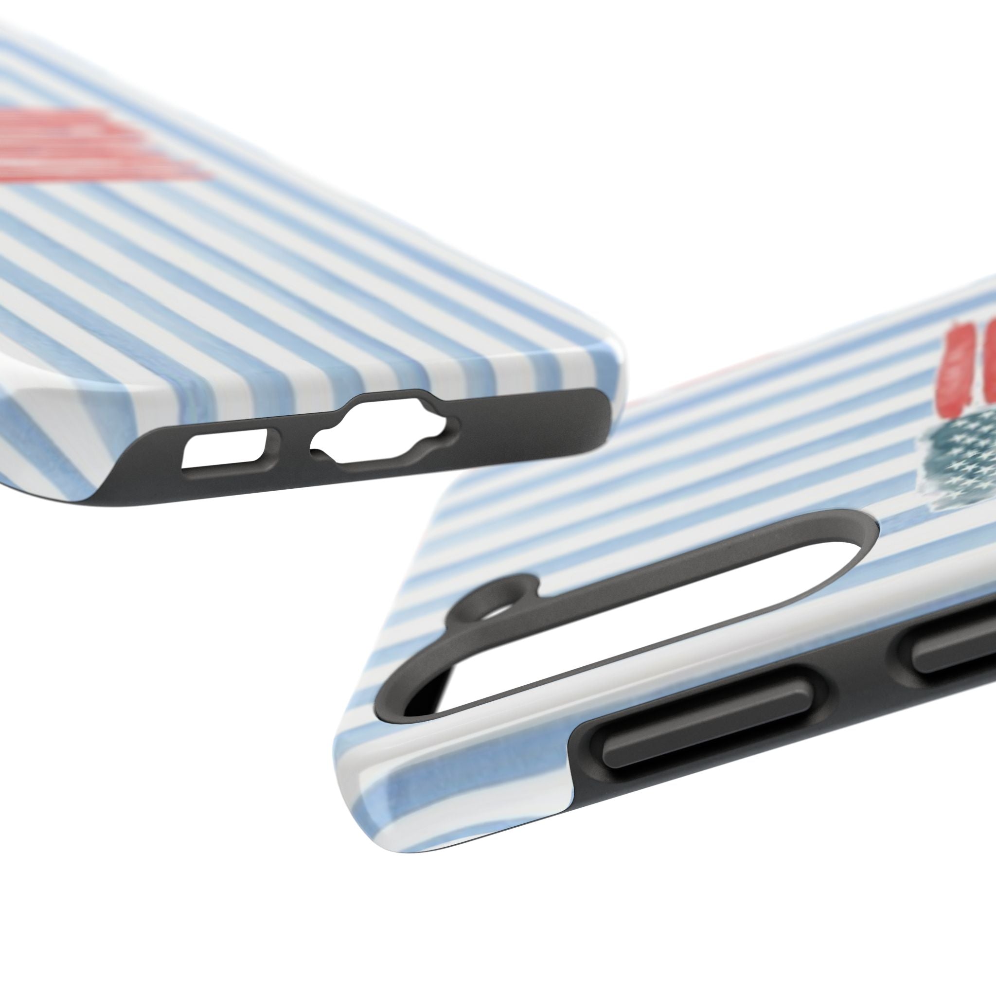 American Flag Watercolor Tough Phone Case — Blue Striped Patriotic Phone Case