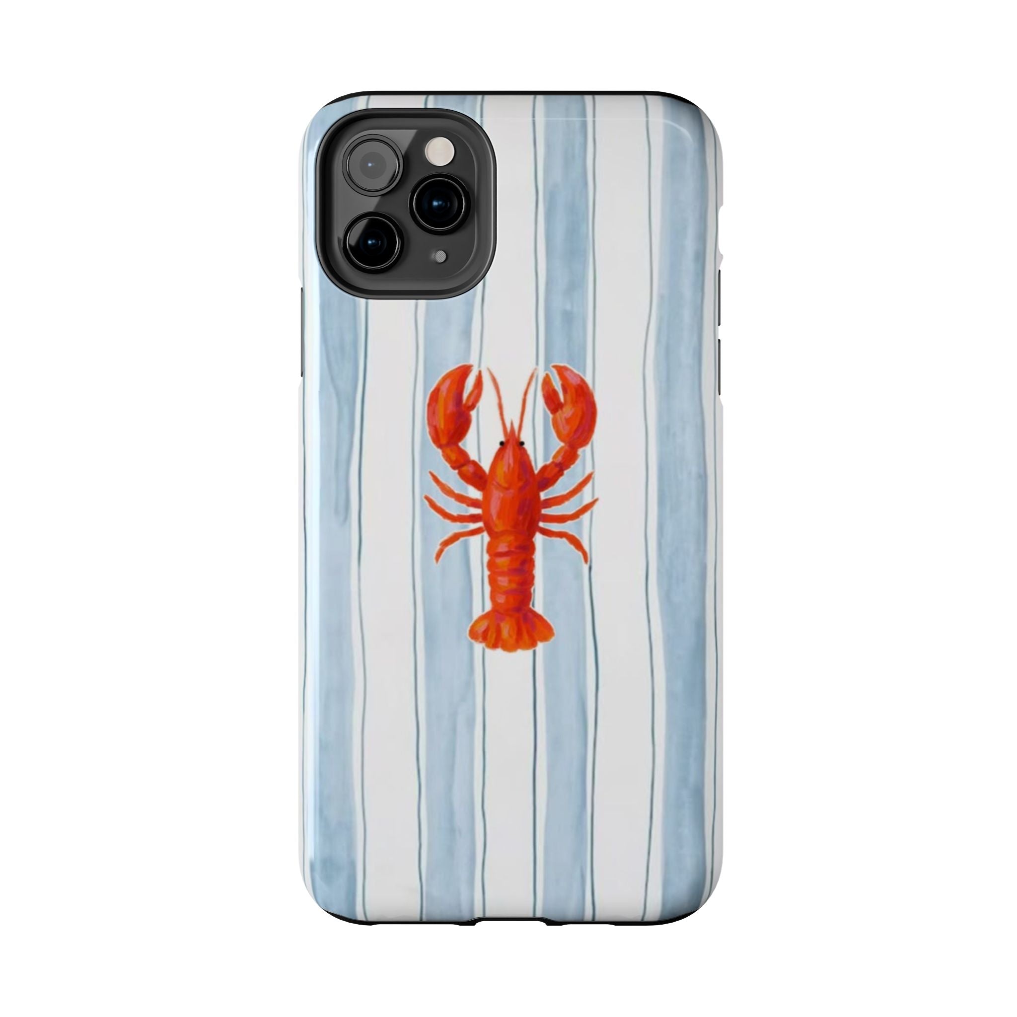 Lobster Stripe Tough Phone Case — Coastal Nautical Protective Cover