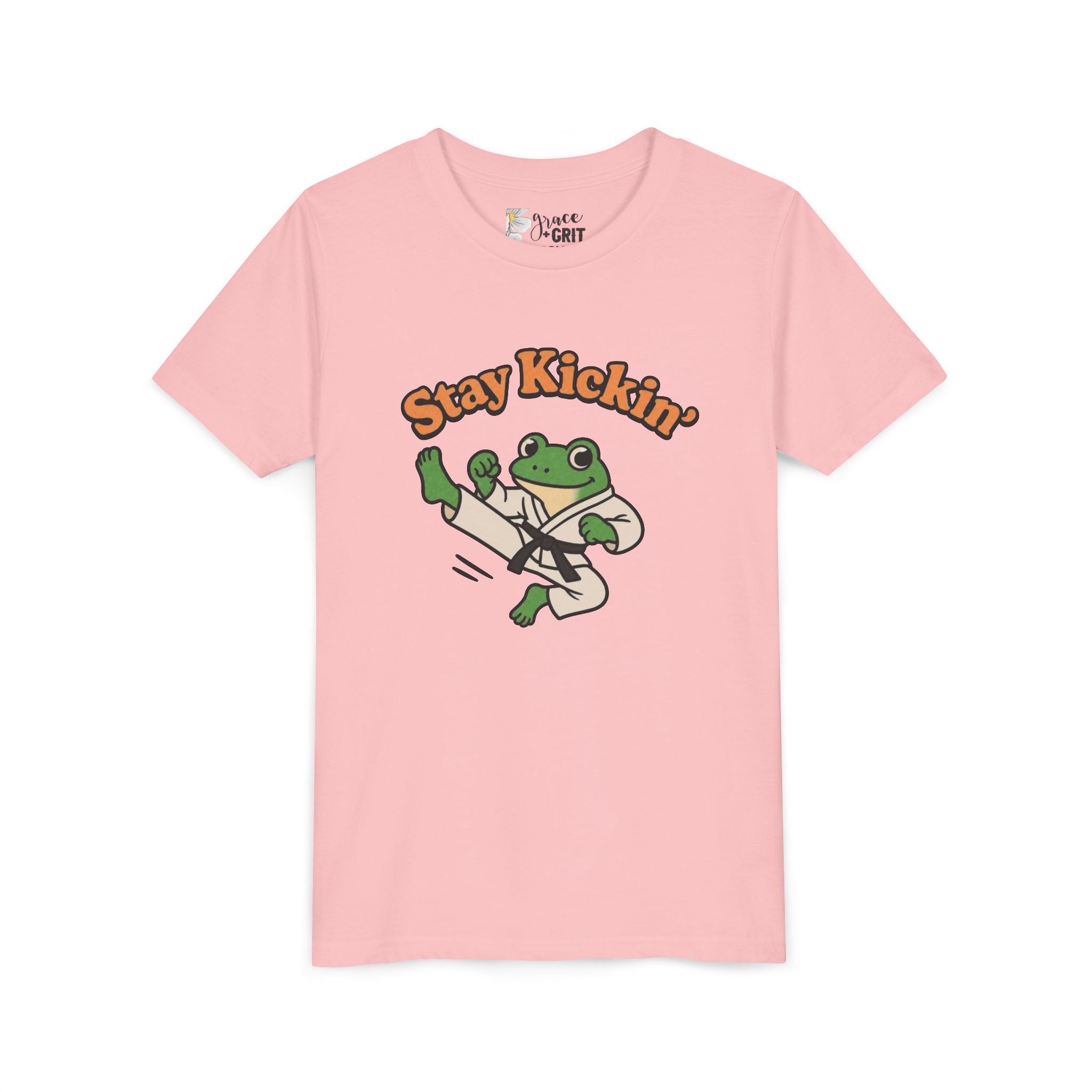 Stay Kickin' Frog Martial Arts Youth Tee | Karate Frog Kids Shirt