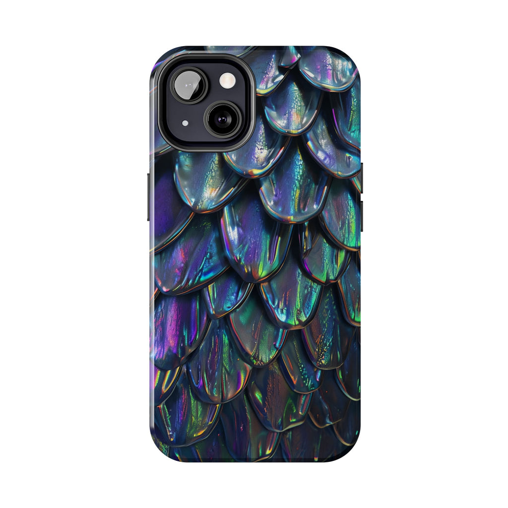 Holographic Mermaid Scale Tough Phone Case — Iridescent Protective Phone Cover