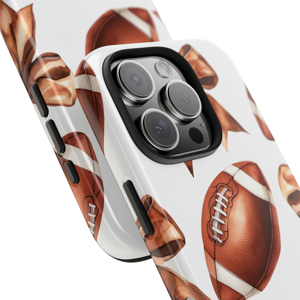 Tough Phone Case – Football & Bow Pattern