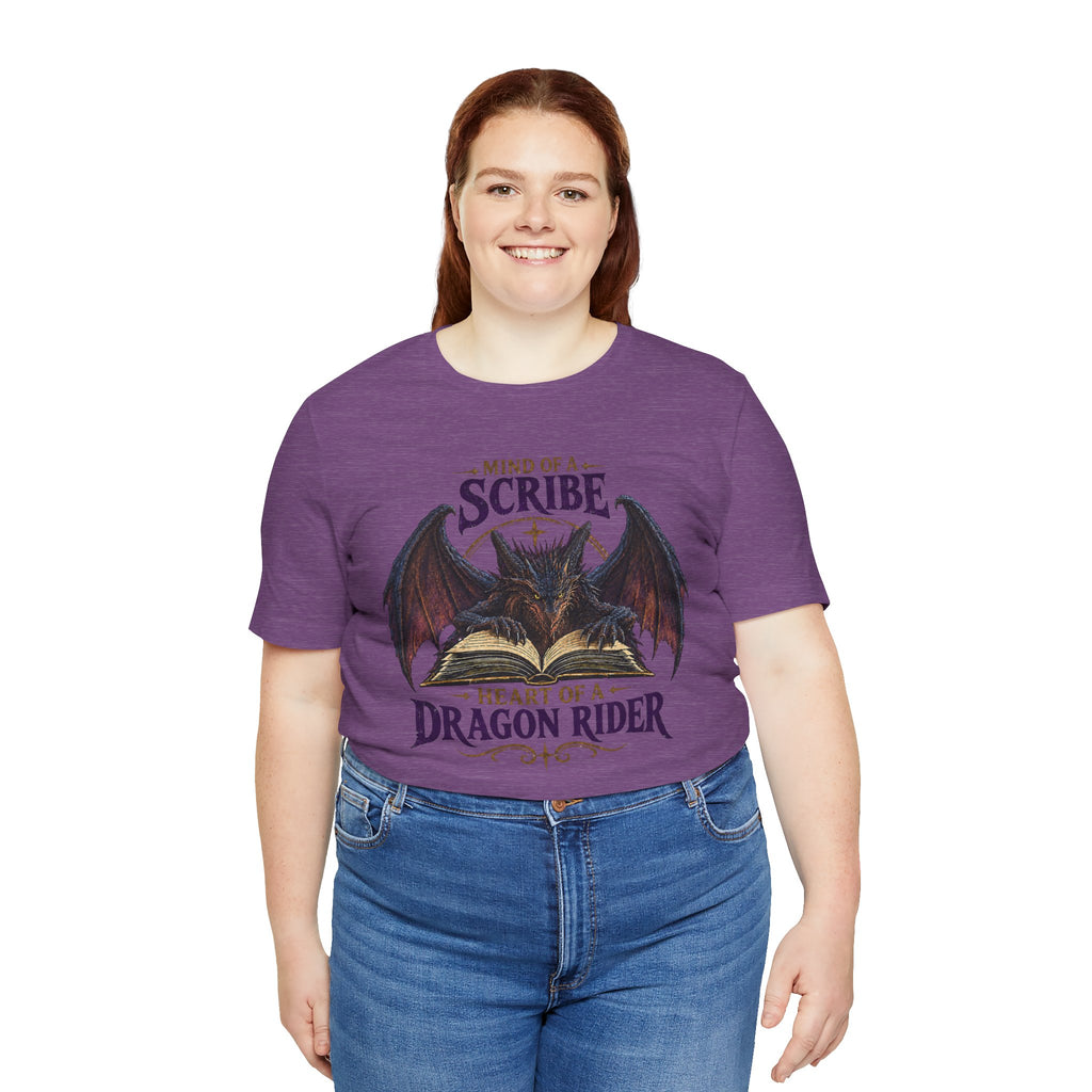 Scribe Dragon Rider T-Shirt — "Mind of a Scribe, Heart of a Dragon Rider" Fantasy Tee
