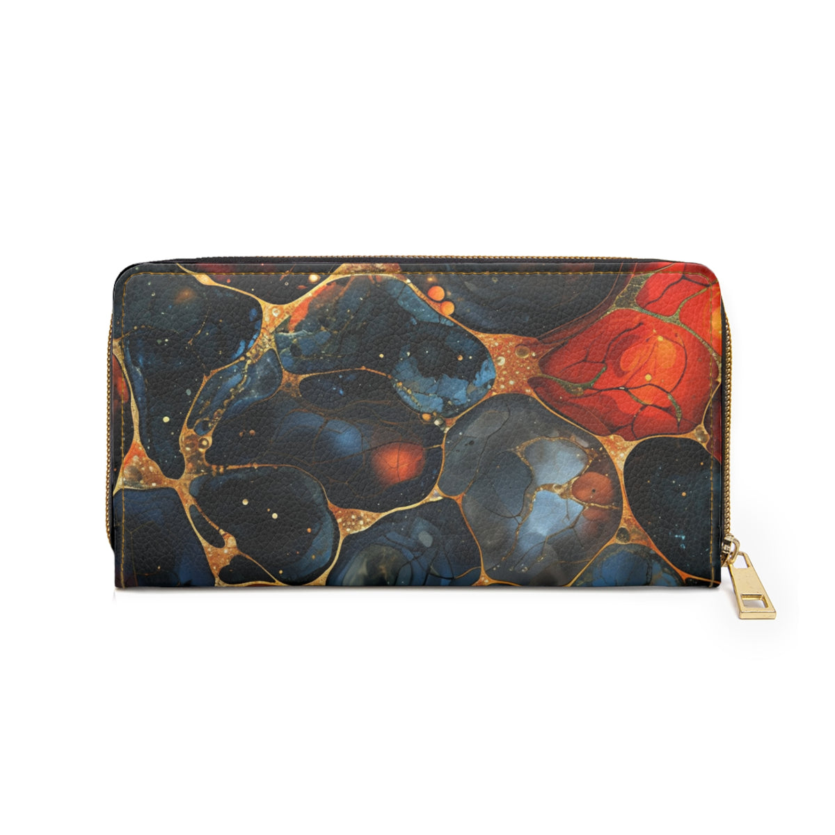 Abstract Geode Marble Zipper Wallet