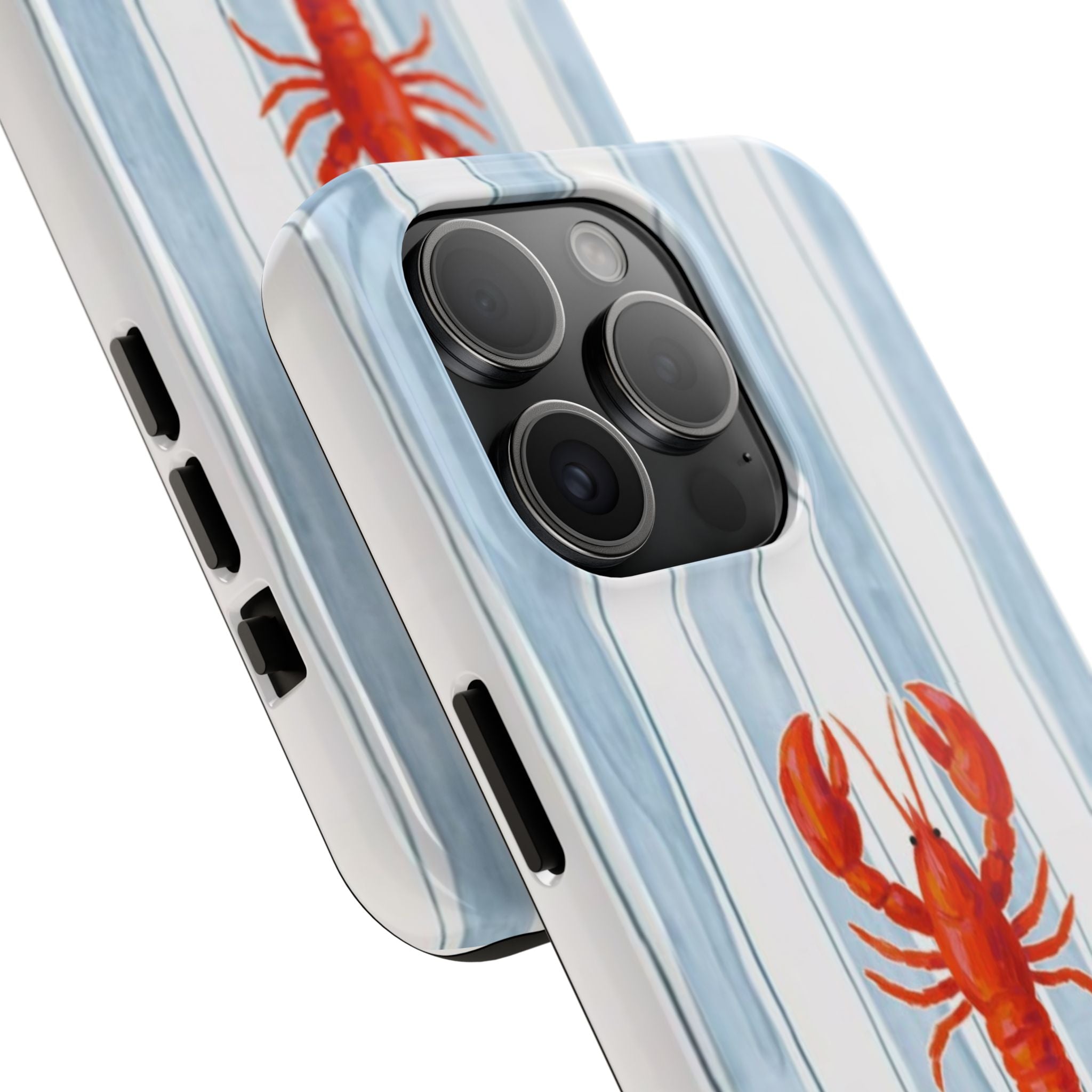 Lobster Stripe Tough Phone Case — Coastal Nautical Protective Cover