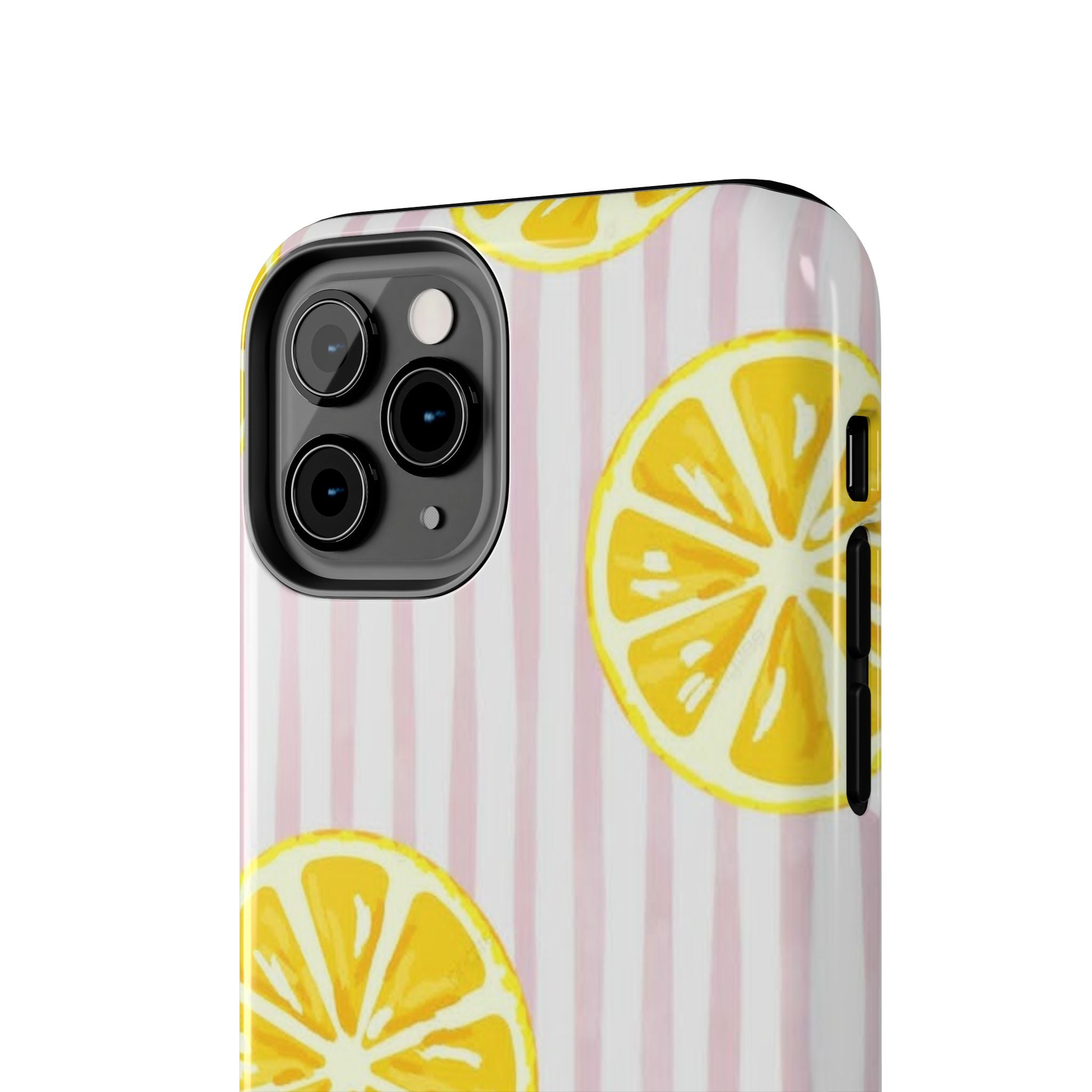 Lemon Slice Tough Phone Case — Pink Stripe Summer Protective Cover