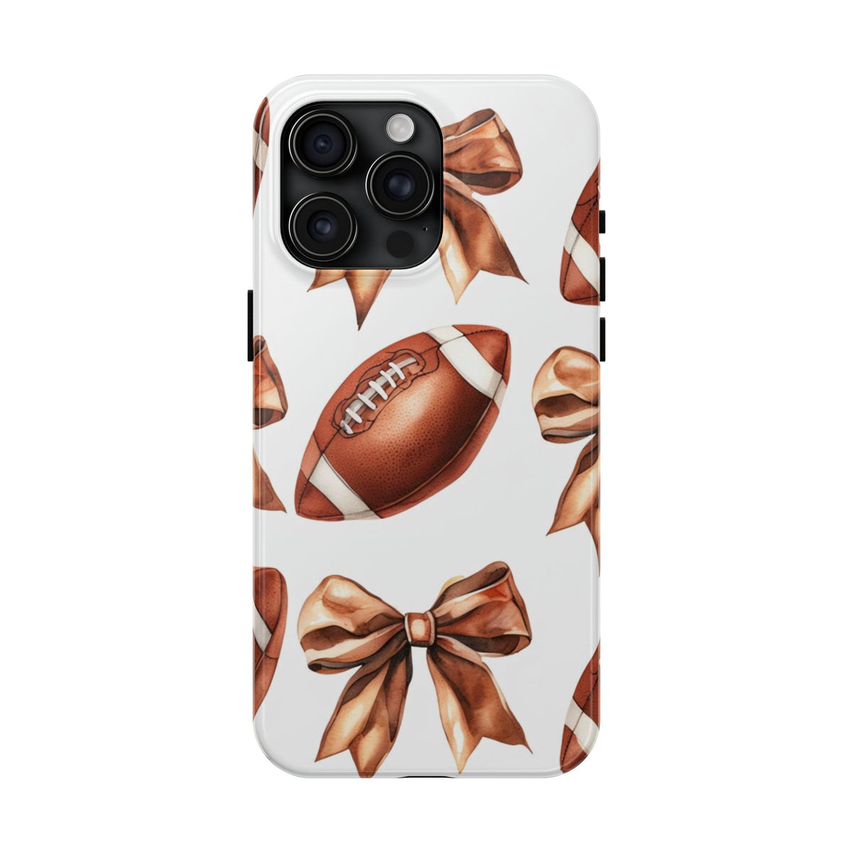 Tough Phone Case – Football & Bow Pattern