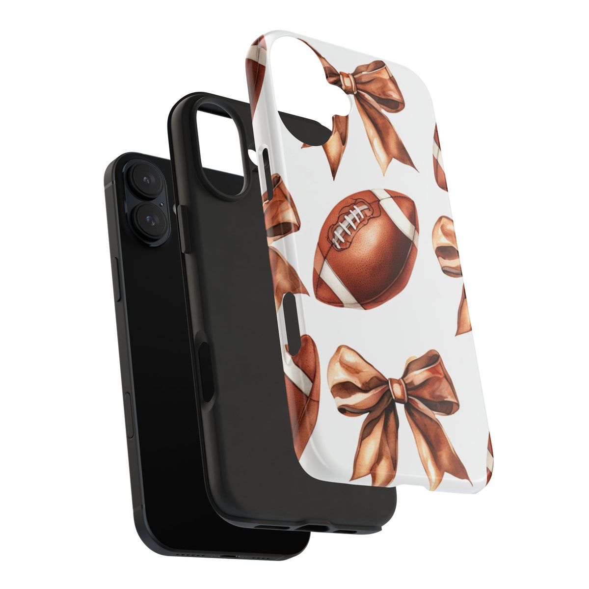 Tough Phone Case – Football & Bow Pattern