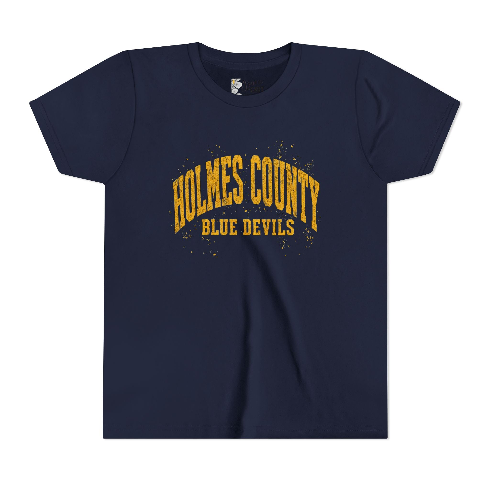 Holmes County Blue Devils Youth Tee — Vintage School Spirit Short Sleeve