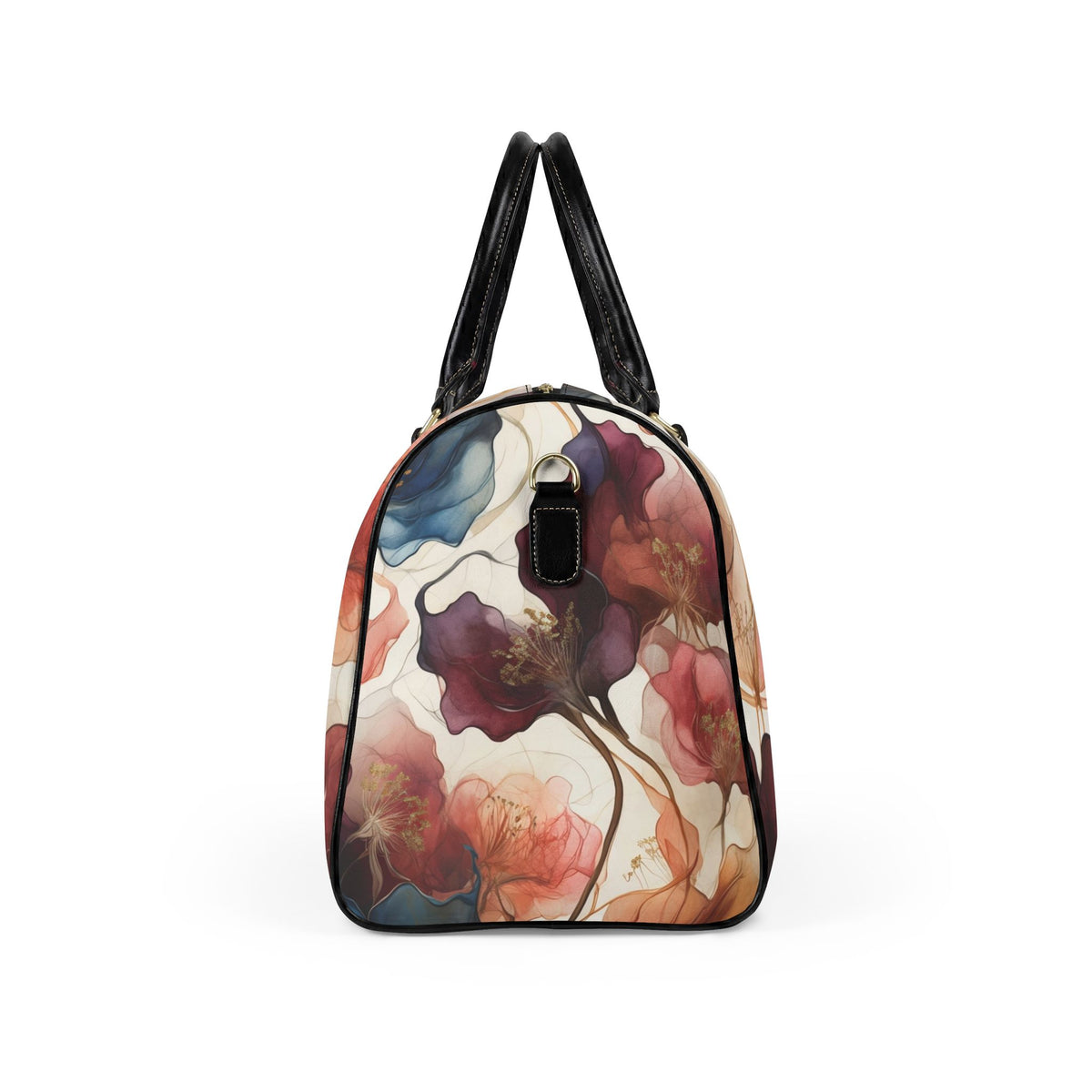 Floral Faux Leather Travel Bag
