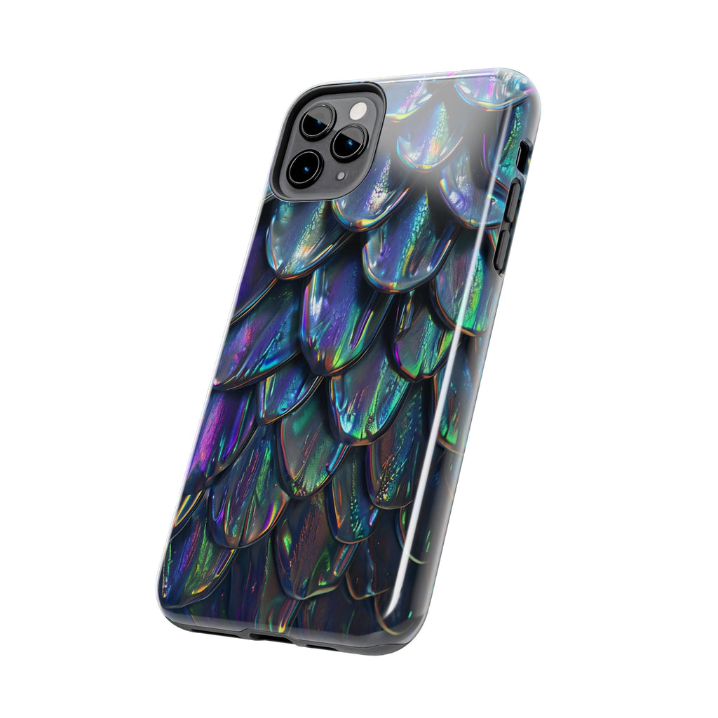 Holographic Mermaid Scale Tough Phone Case — Iridescent Protective Phone Cover