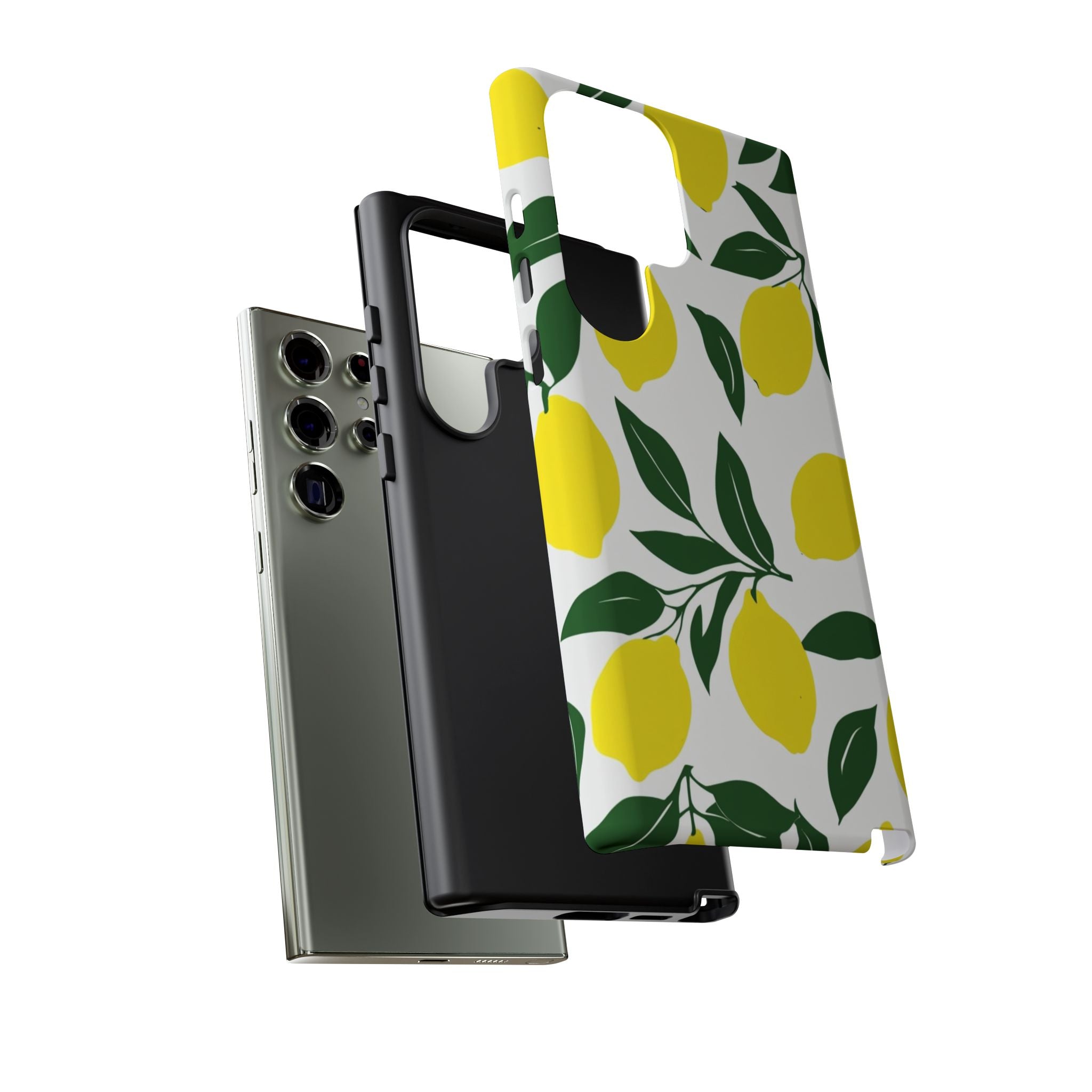 Lemon Pattern Tough Phone Case — Bright Citrus Protective Cover