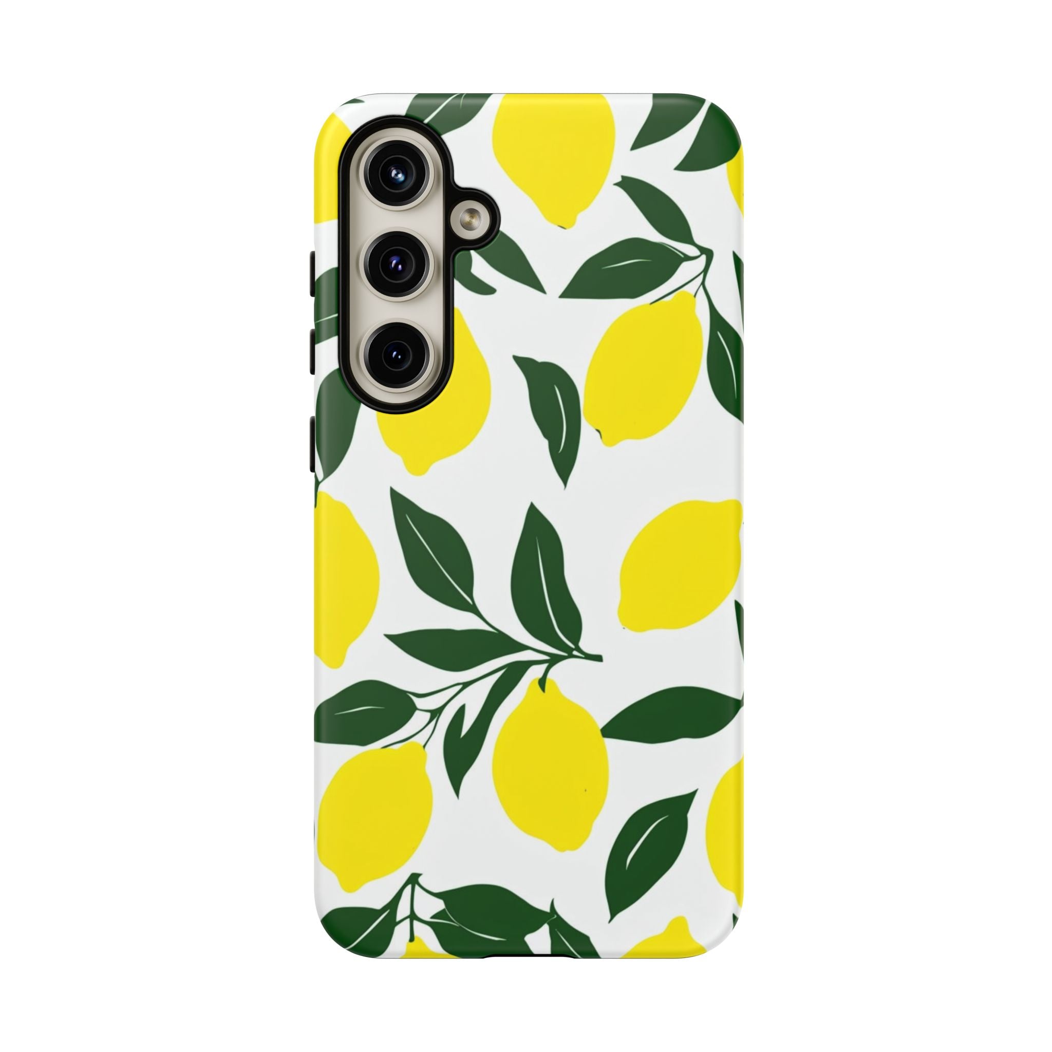 Lemon Pattern Tough Phone Case — Bright Citrus Protective Cover