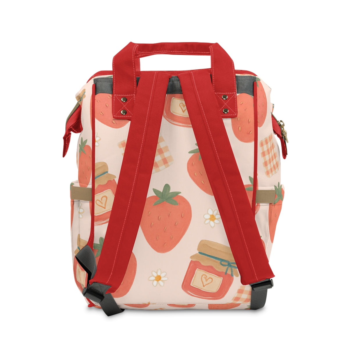 Strawberry Picnic Multifunctional Diaper Backpack