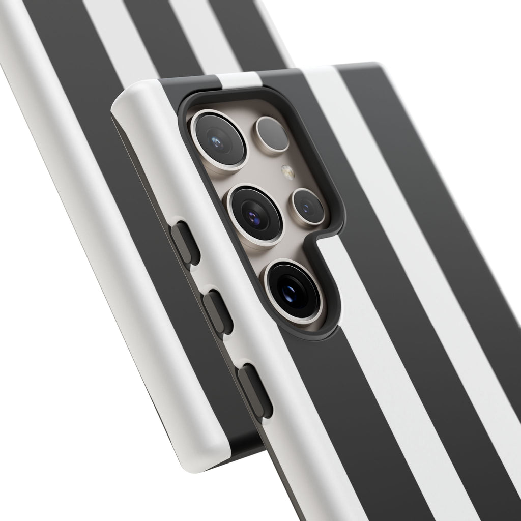 Black & White Vertical Stripe Phone Case — Tough Protective iPhone Cover