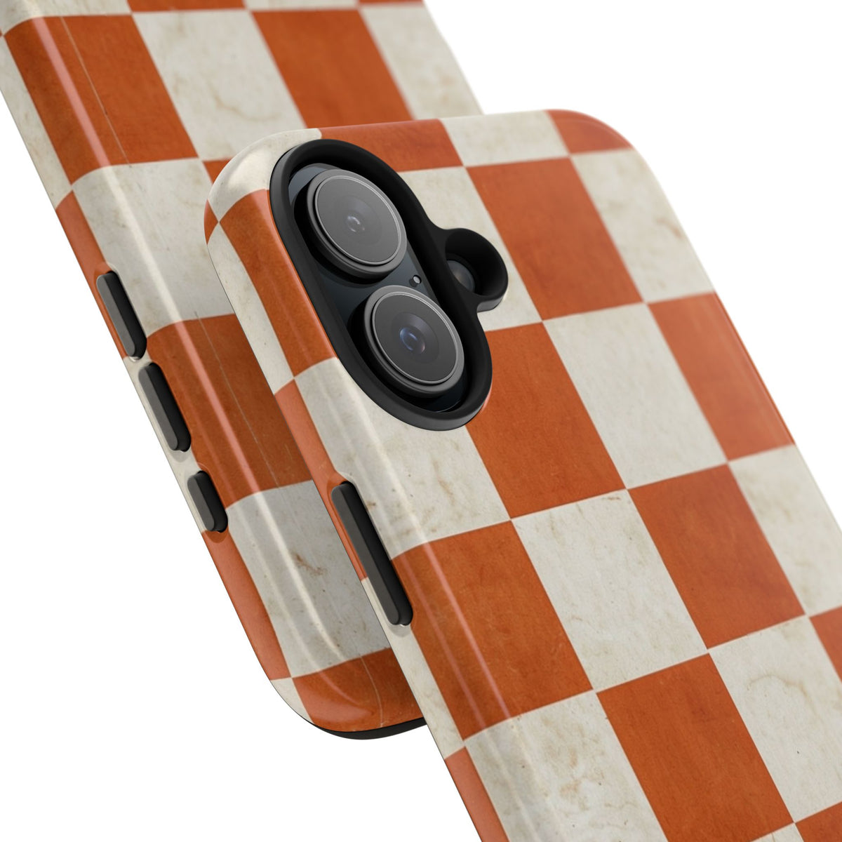 Orange and Cream Checkerboard Tough Phone Case