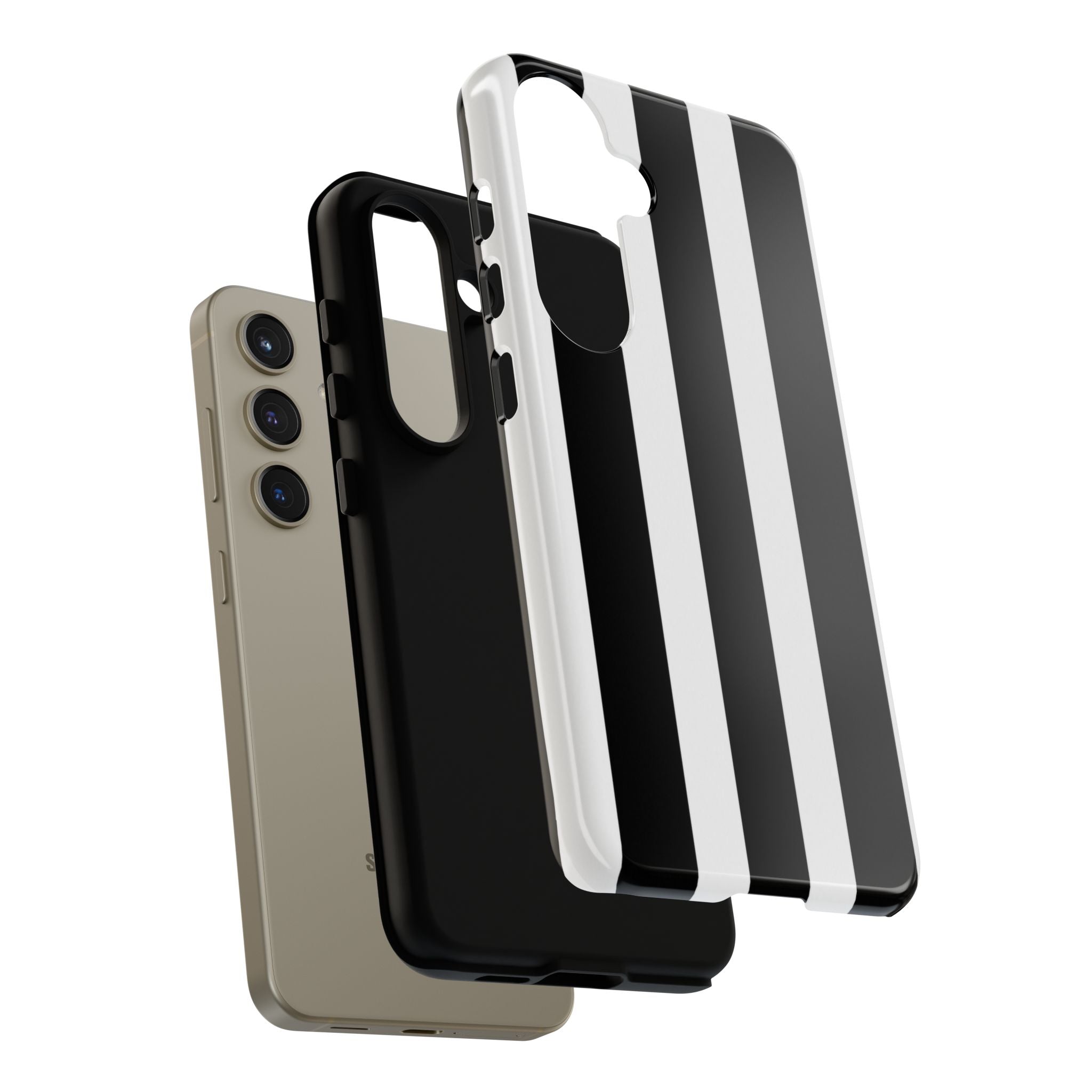 Black & White Vertical Stripe Phone Case — Tough Protective iPhone Cover