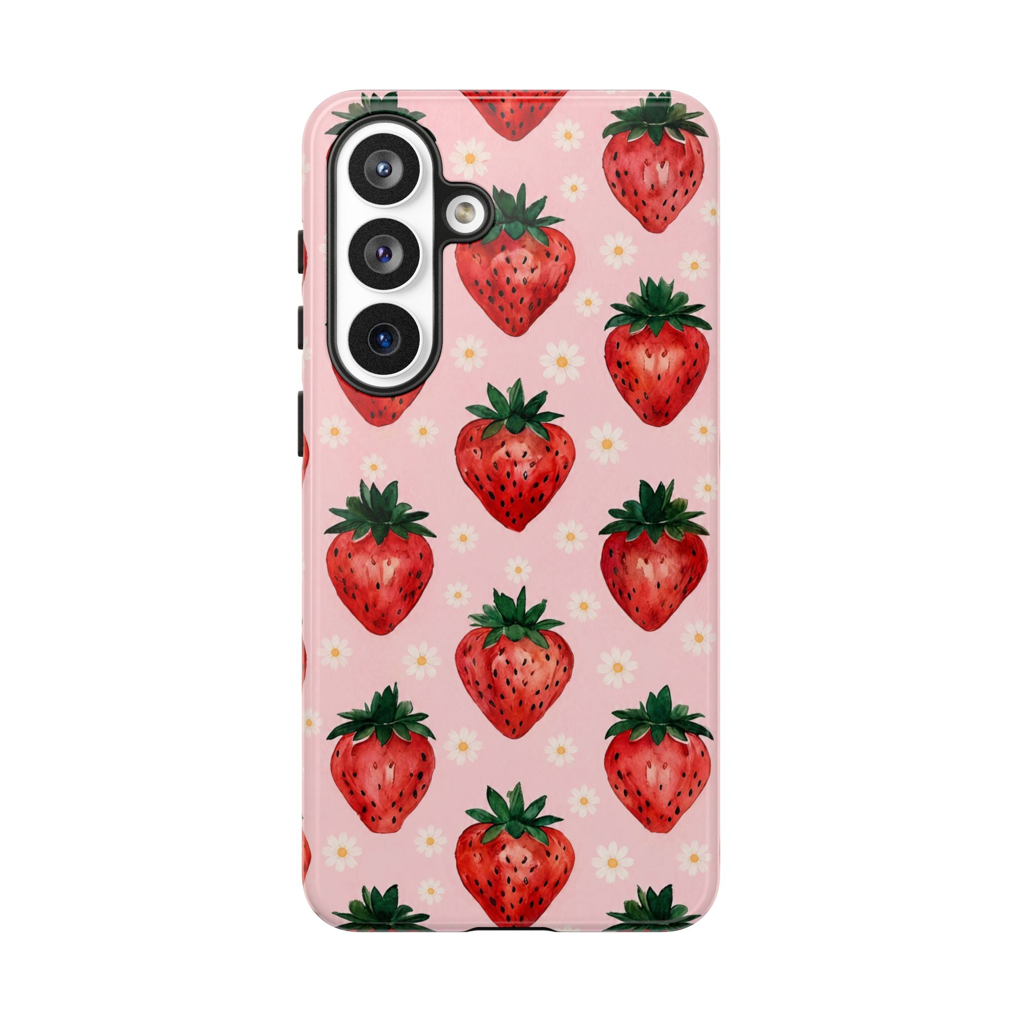 Strawberry Pattern Tough Case — Cute Pink Fruit Phone Case