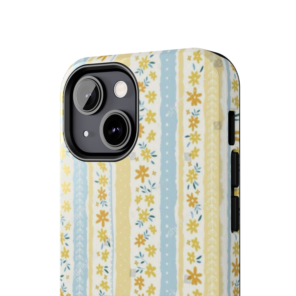 Cowboy Goose Tough Phone Case — Cute Farm Animal iPhone Case with Floral Stripes
