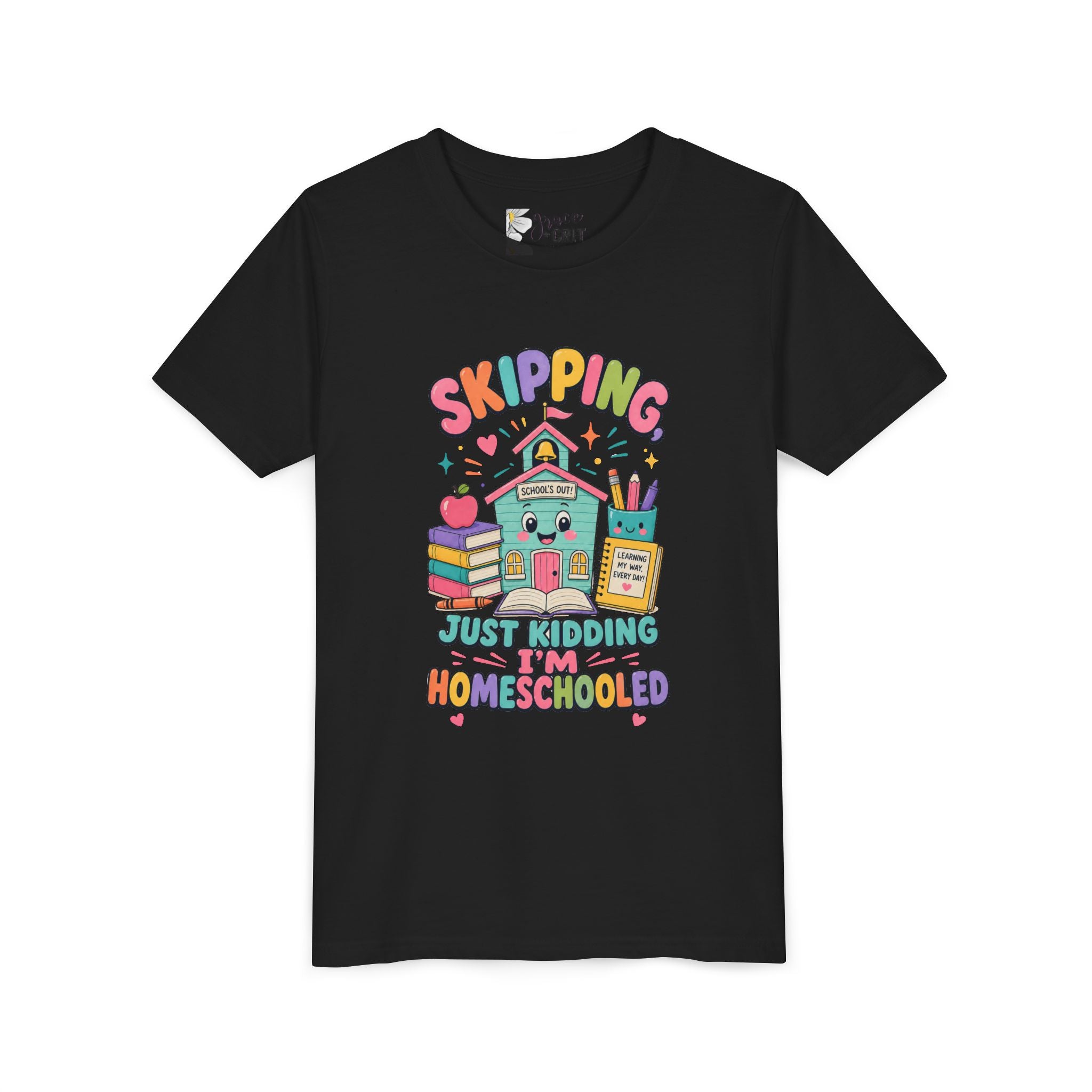 Youth Tee — "Skipping Just Kidding I'm Homeschooled" Cute Homeschooler Shirt