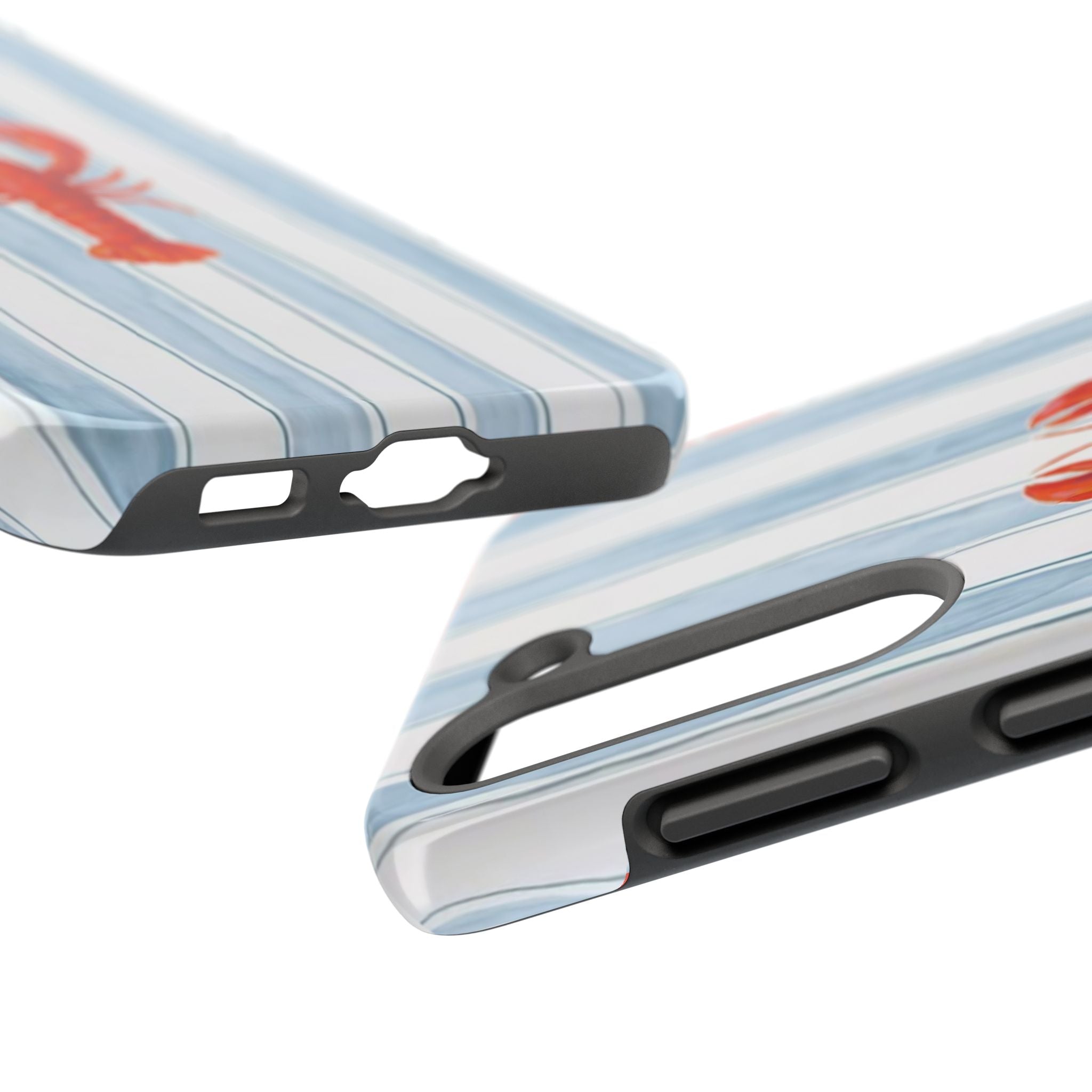 Lobster Stripe Tough Phone Case — Coastal Nautical Protective Cover