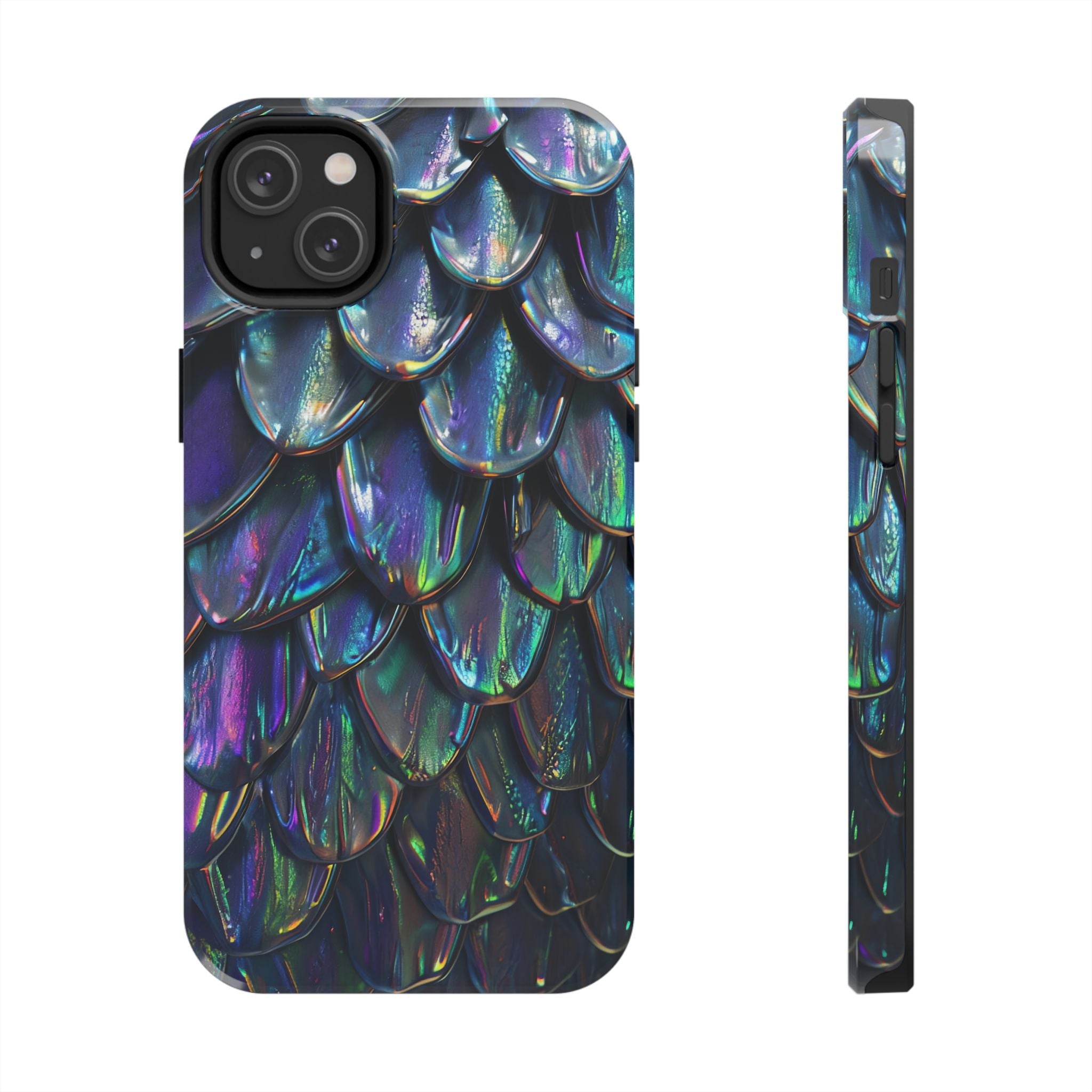 Holographic Mermaid Scale Tough Phone Case — Iridescent Protective Phone Cover