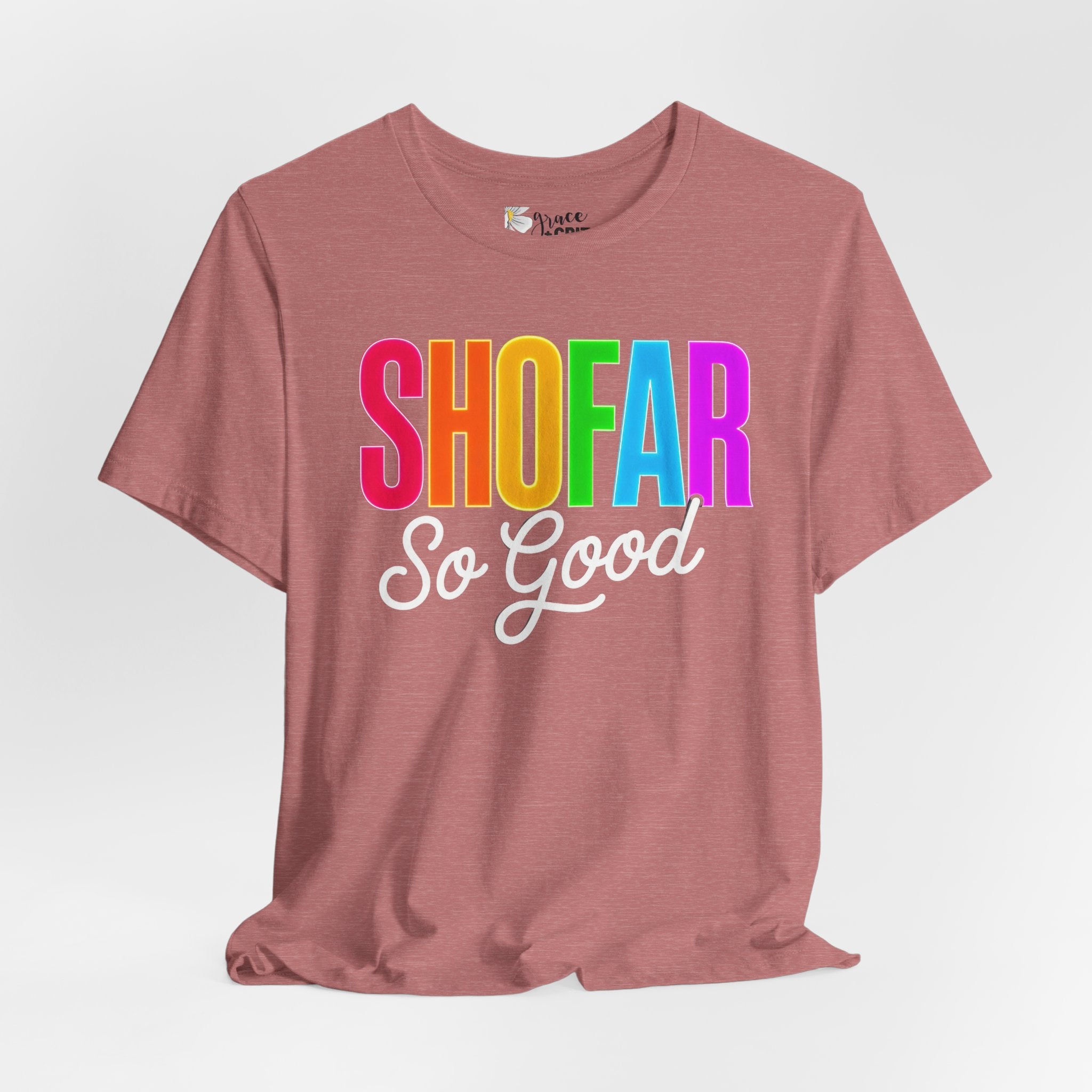 Shofar So Good Tee - Colorful Jewish Holiday Rosh Hashanah T-Shirt