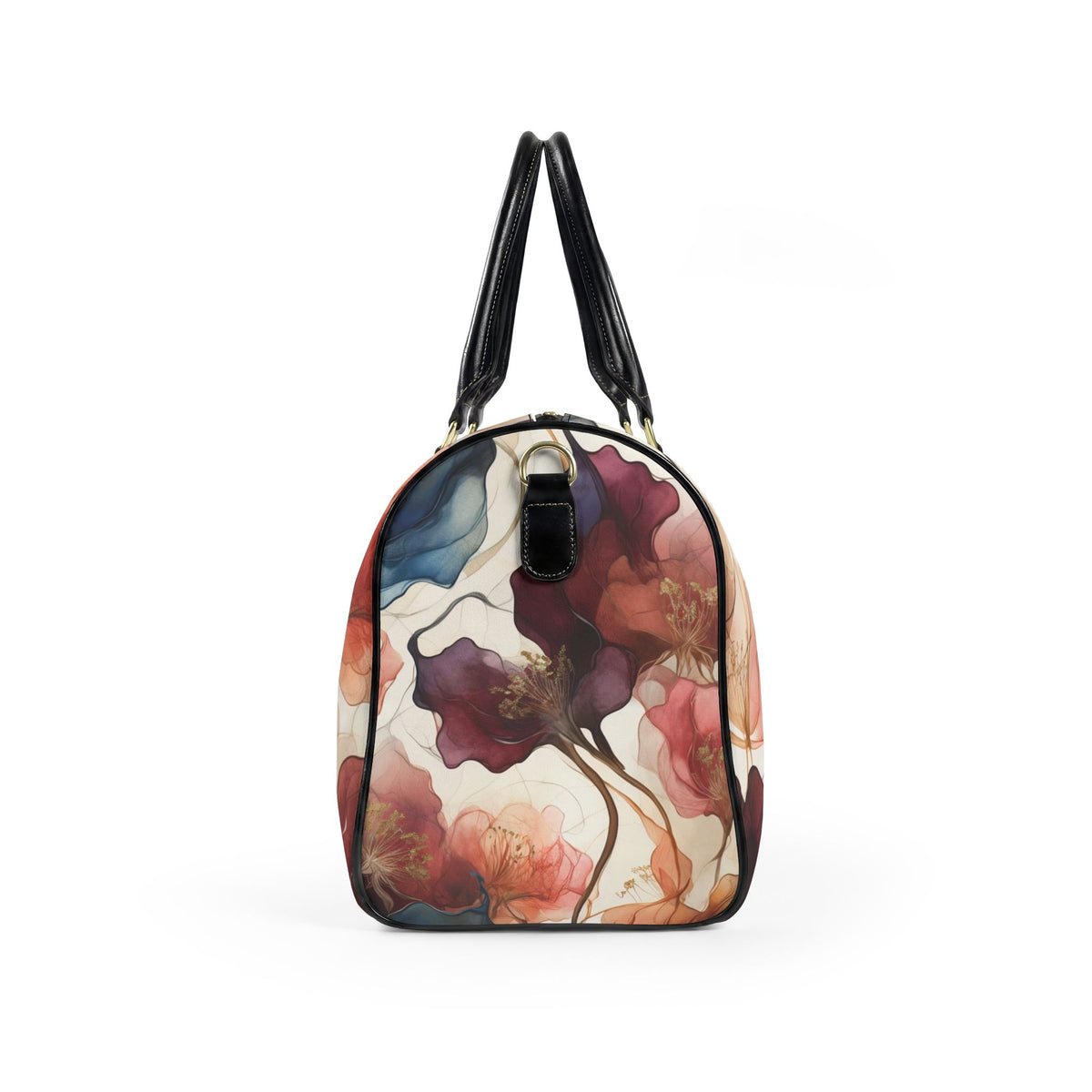 Floral Faux Leather Travel Bag