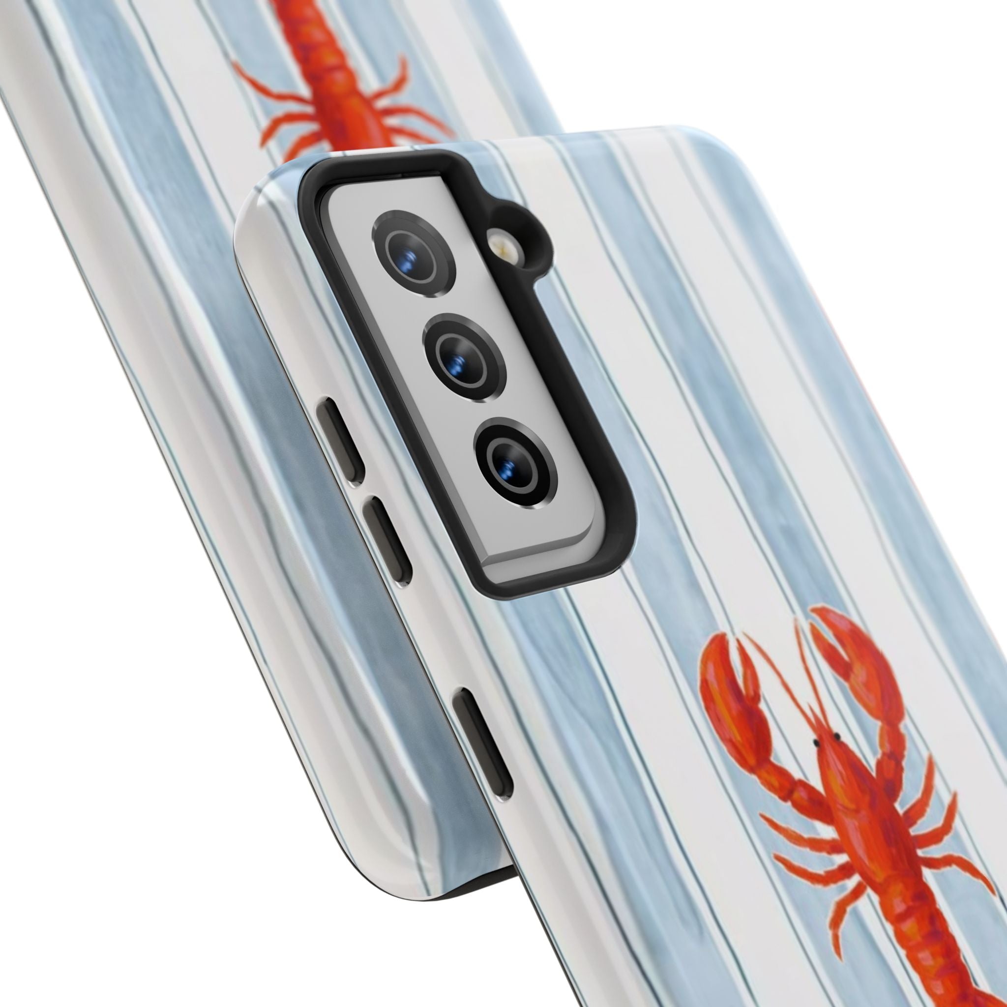 Lobster Stripe Tough Phone Case — Coastal Nautical Protective Cover