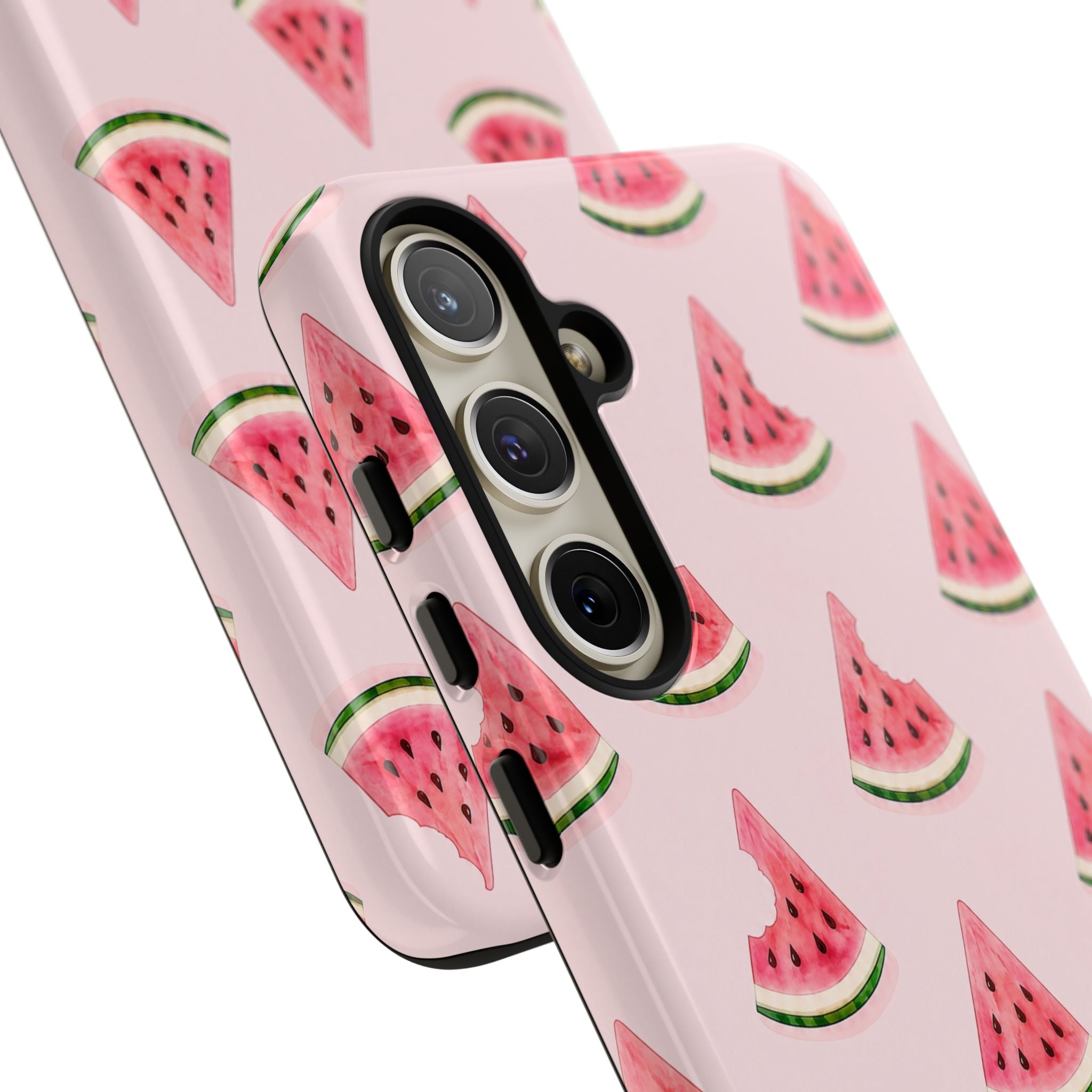 Watermelon Pattern Tough Phone Case — Pink Fruit Slice Protective Case