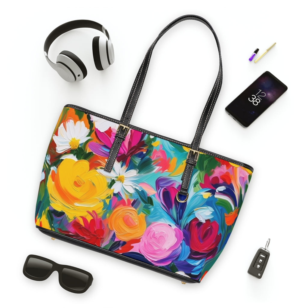 Colorful Floral PU Leather Shoulder Bag