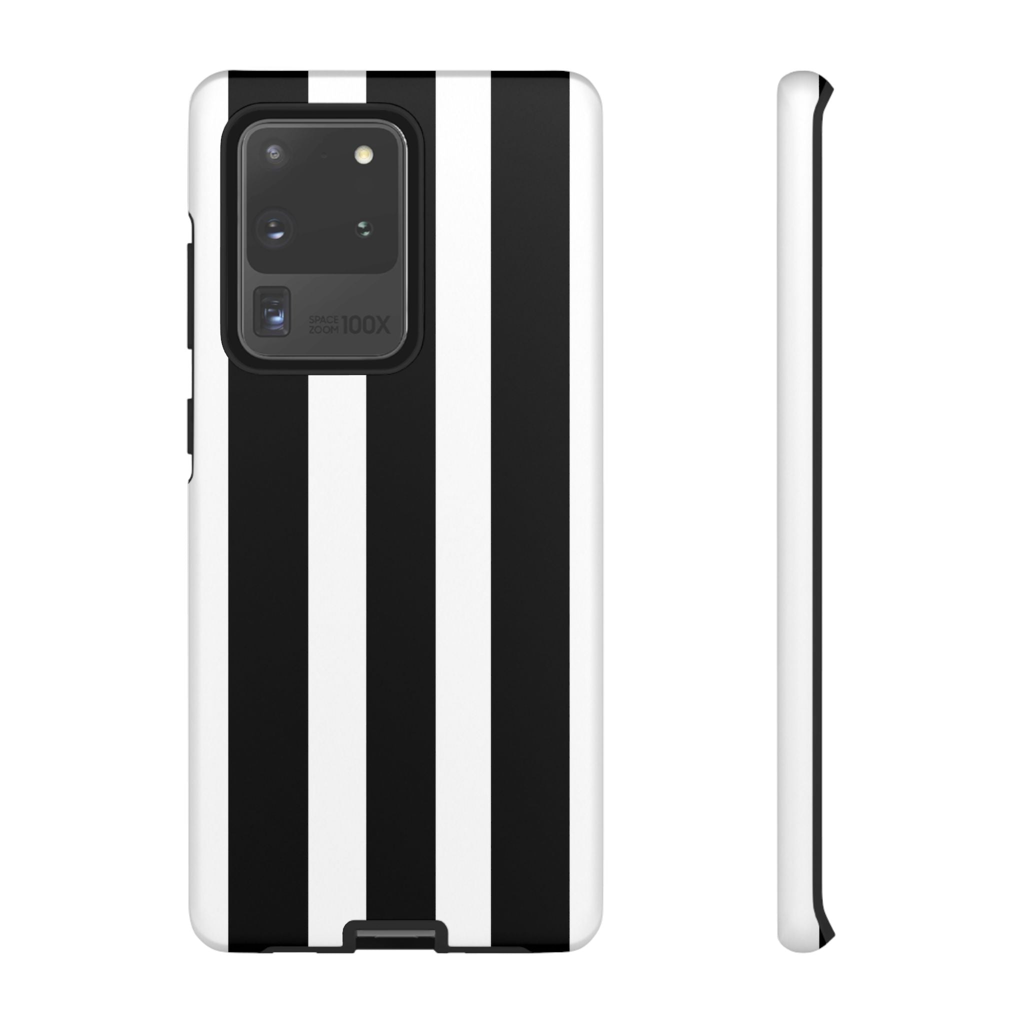 Black & White Vertical Stripe Phone Case — Tough Protective iPhone Cover