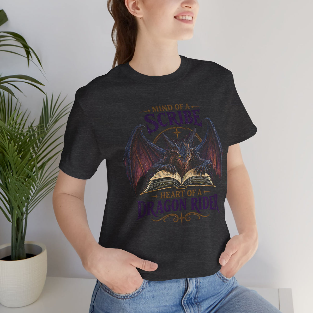 Scribe Dragon Rider T-Shirt — "Mind of a Scribe, Heart of a Dragon Rider" Fantasy Tee