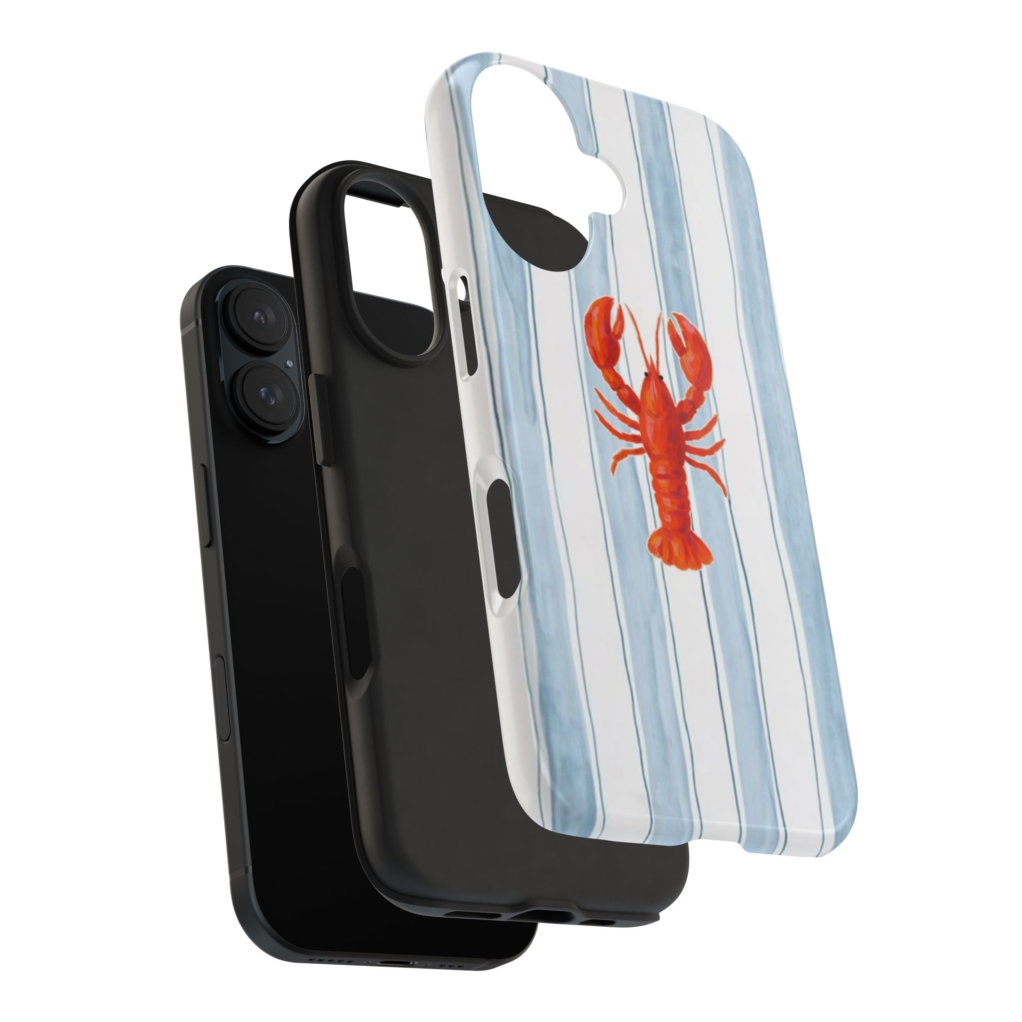 Lobster Stripe Tough Phone Case — Coastal Nautical Protective Cover