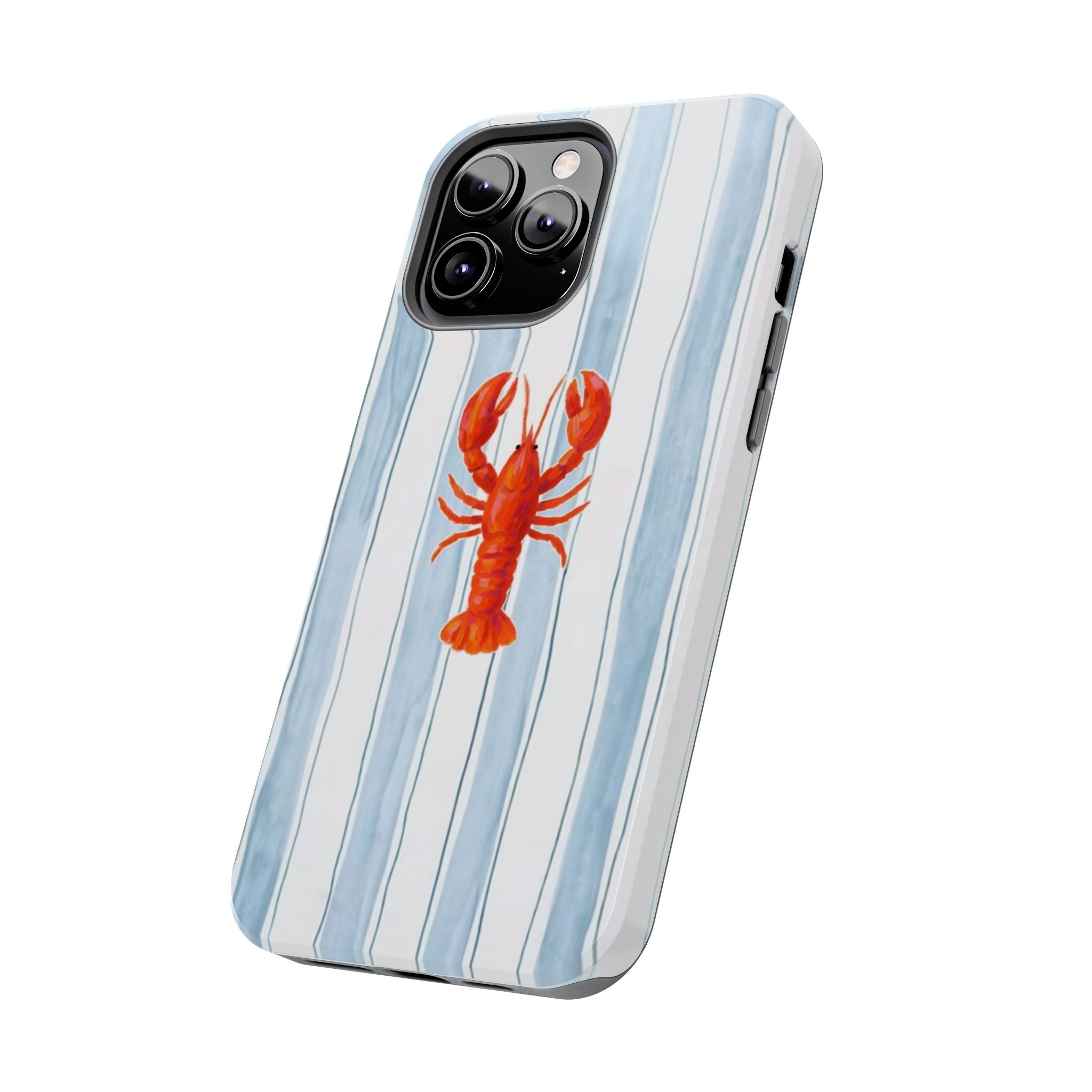 Lobster Stripe Tough Phone Case — Coastal Nautical Protective Cover