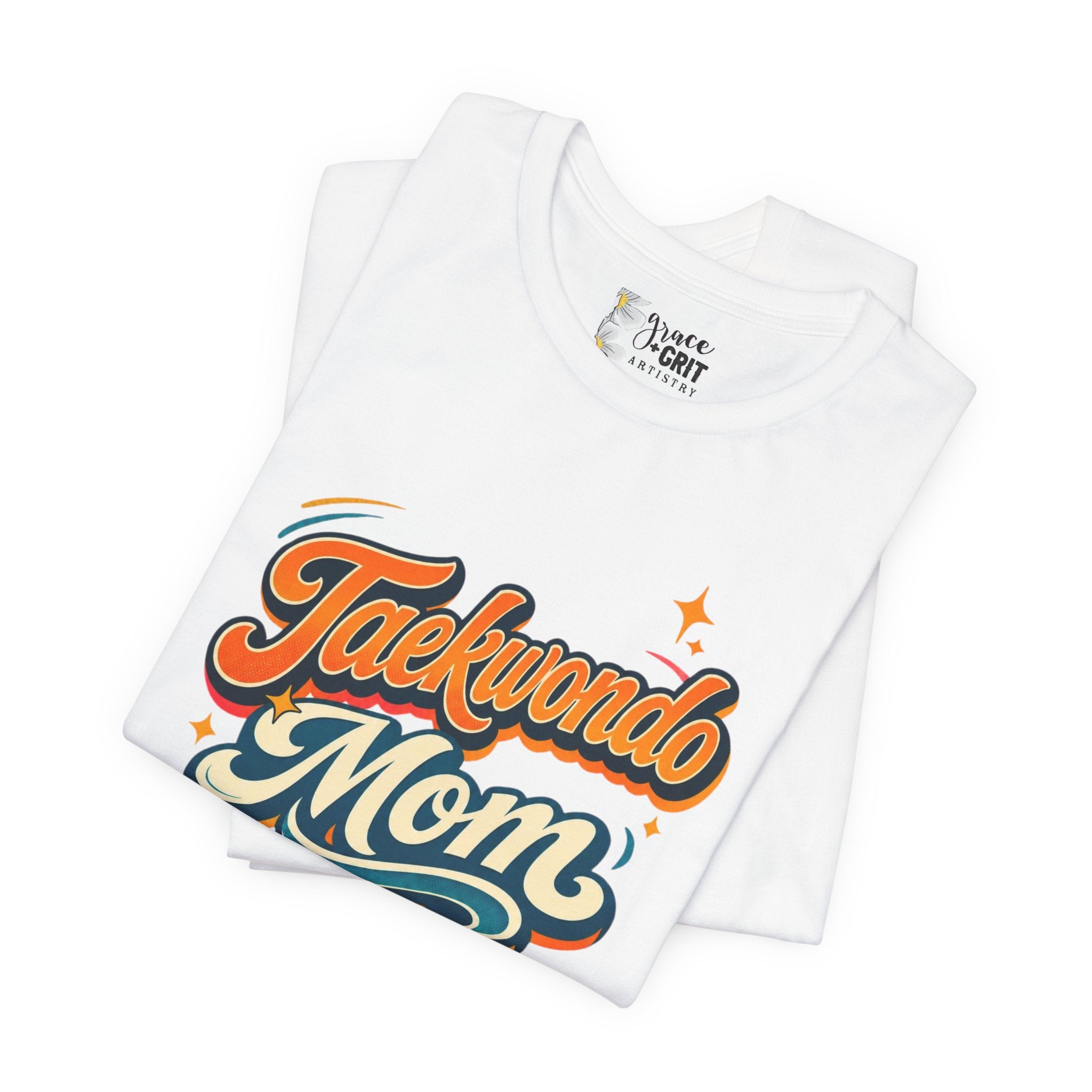 Taekwondo Mom T-Shirt | Retro Script Martial Arts Mom Tee