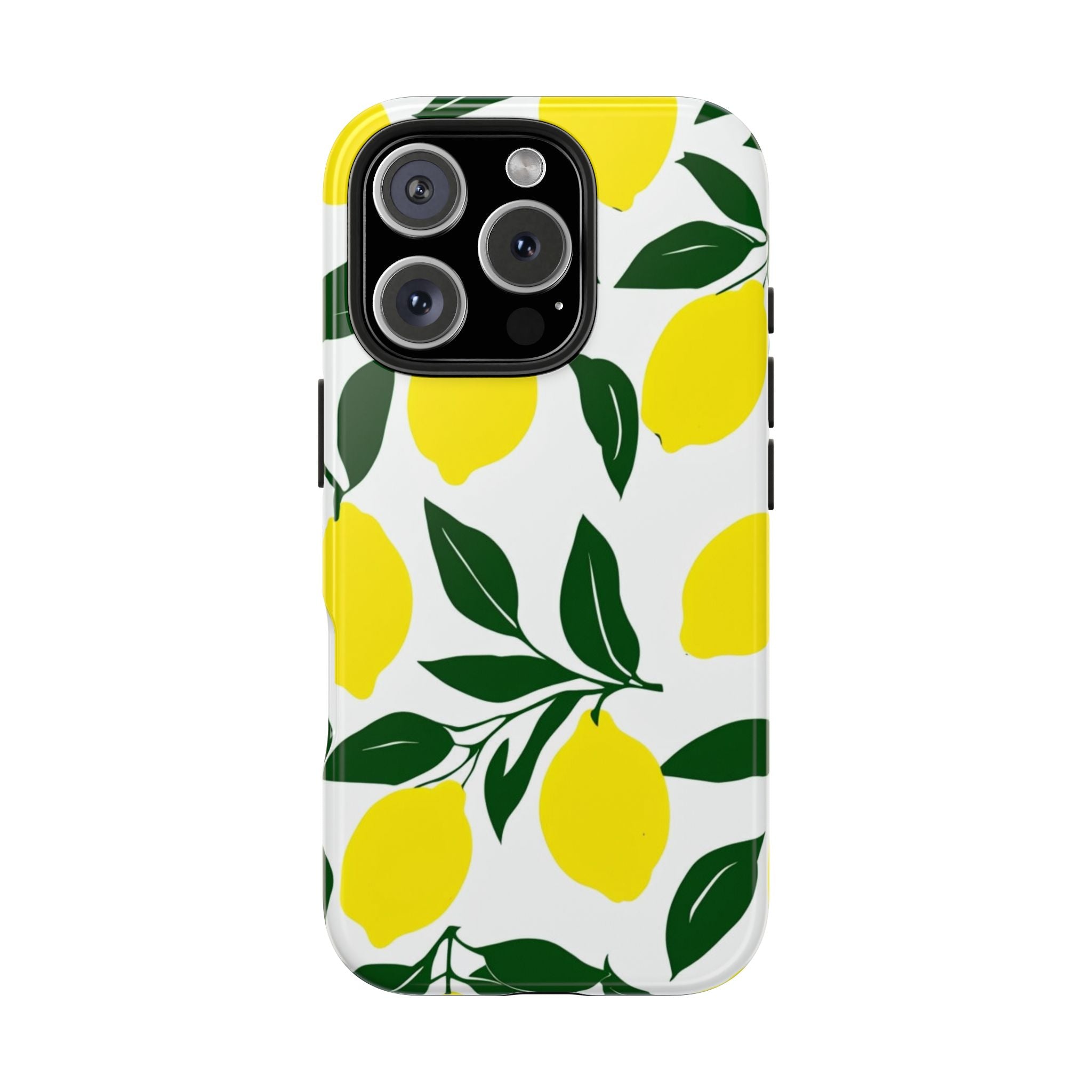 Lemon Pattern Tough Phone Case — Bright Citrus Protective Phone Cover