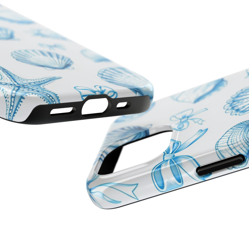 Seashell Blue Tough Phone Case – Coastal Shell Pattern Protective Cover