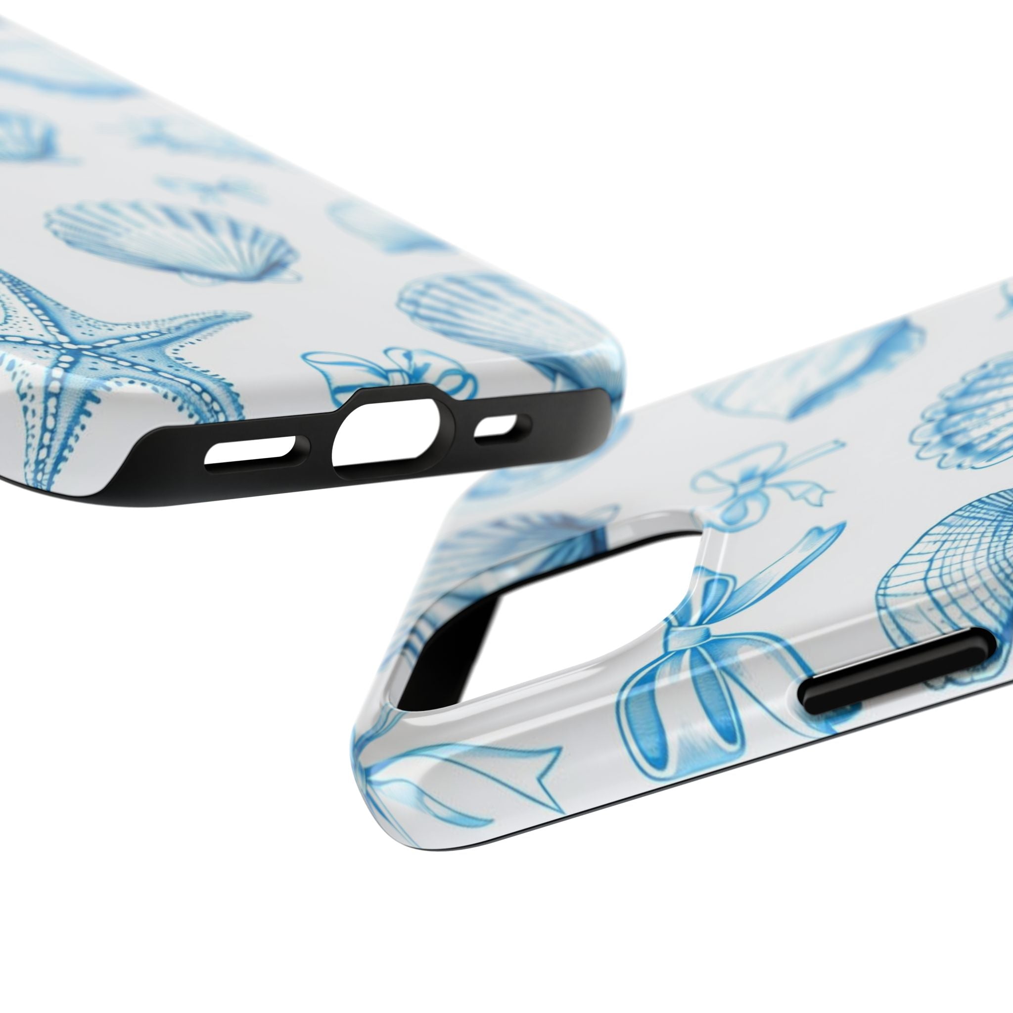 Seashell Blue Tough Phone Case – Coastal Shell Pattern Protective Cover