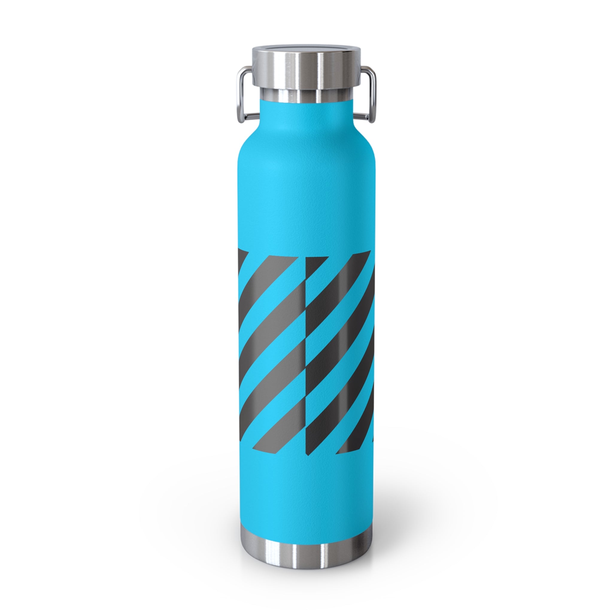 22oz Vacuum Water Bottle — Striped ‘Coffee, Hustle, More’ Insulated Stainless Flask