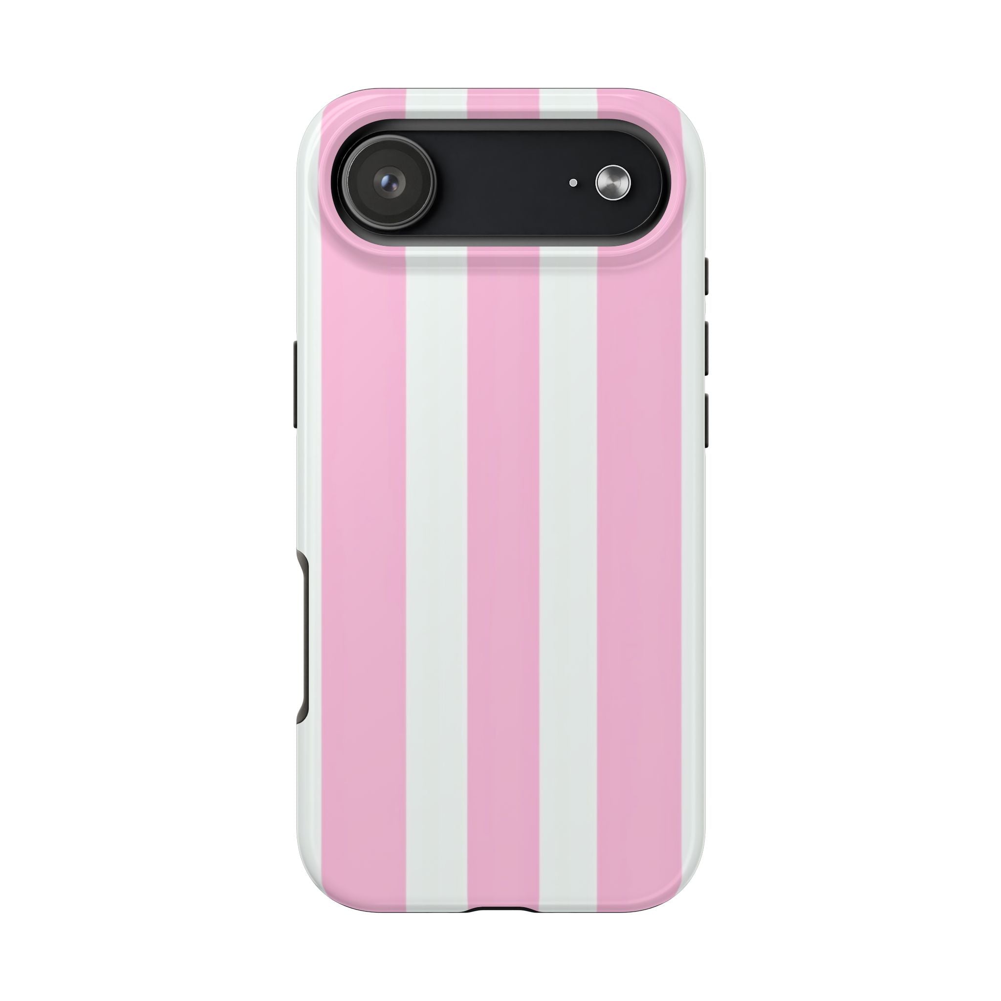 Pink & White Stripe Tough Phone Case — Protective Stripe iPhone Cover